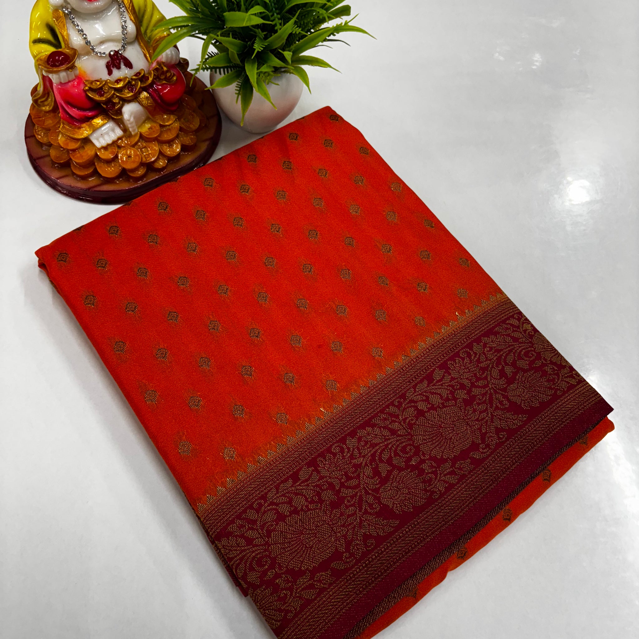 Premium Khaddi Georgette Saree – Elegant Designer Drape by Padmavathi Silks and Sarees