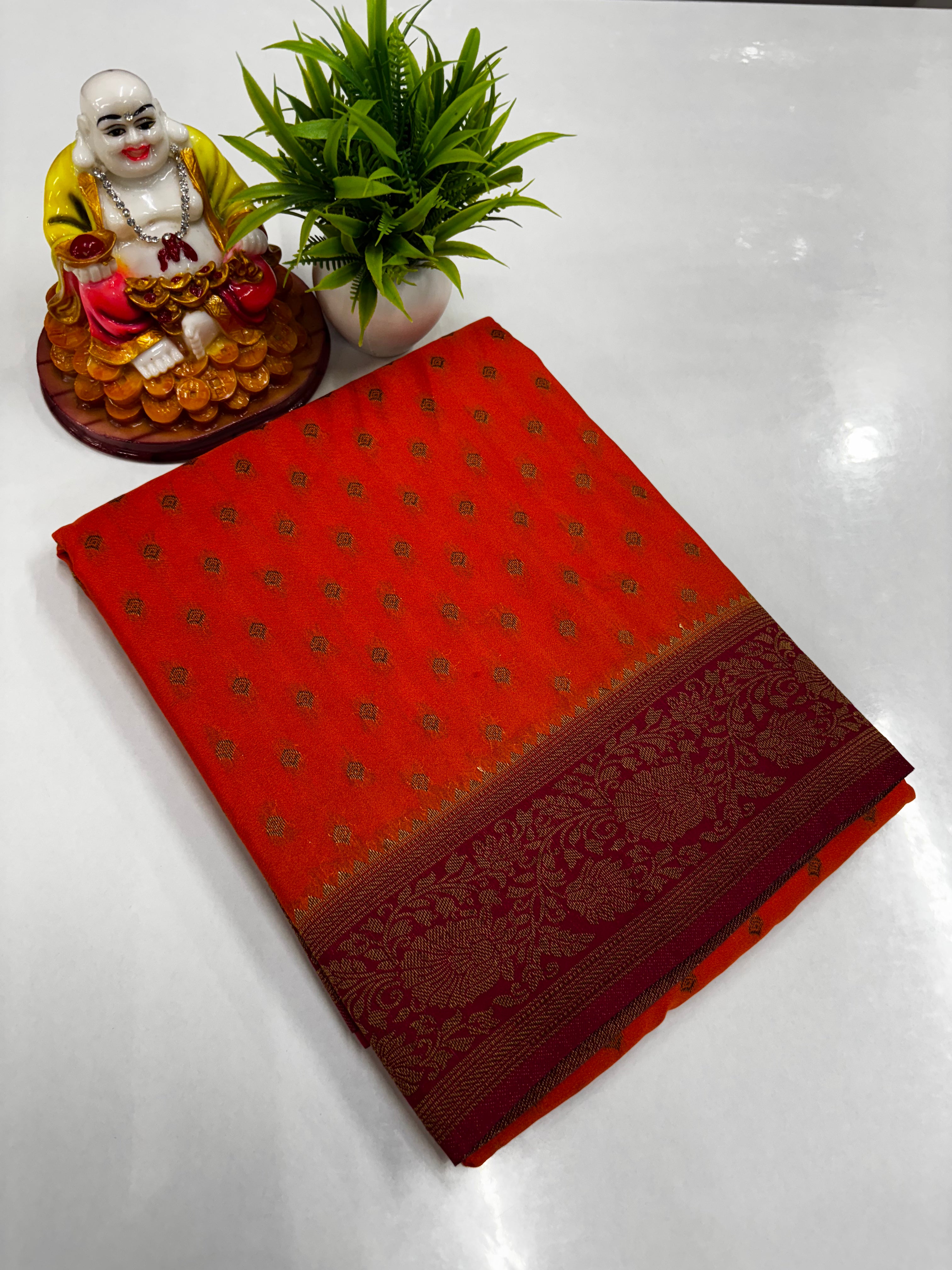 Premium Khaddi Georgette Saree – Elegant Designer Drape by Padmavathi Silks and Sarees