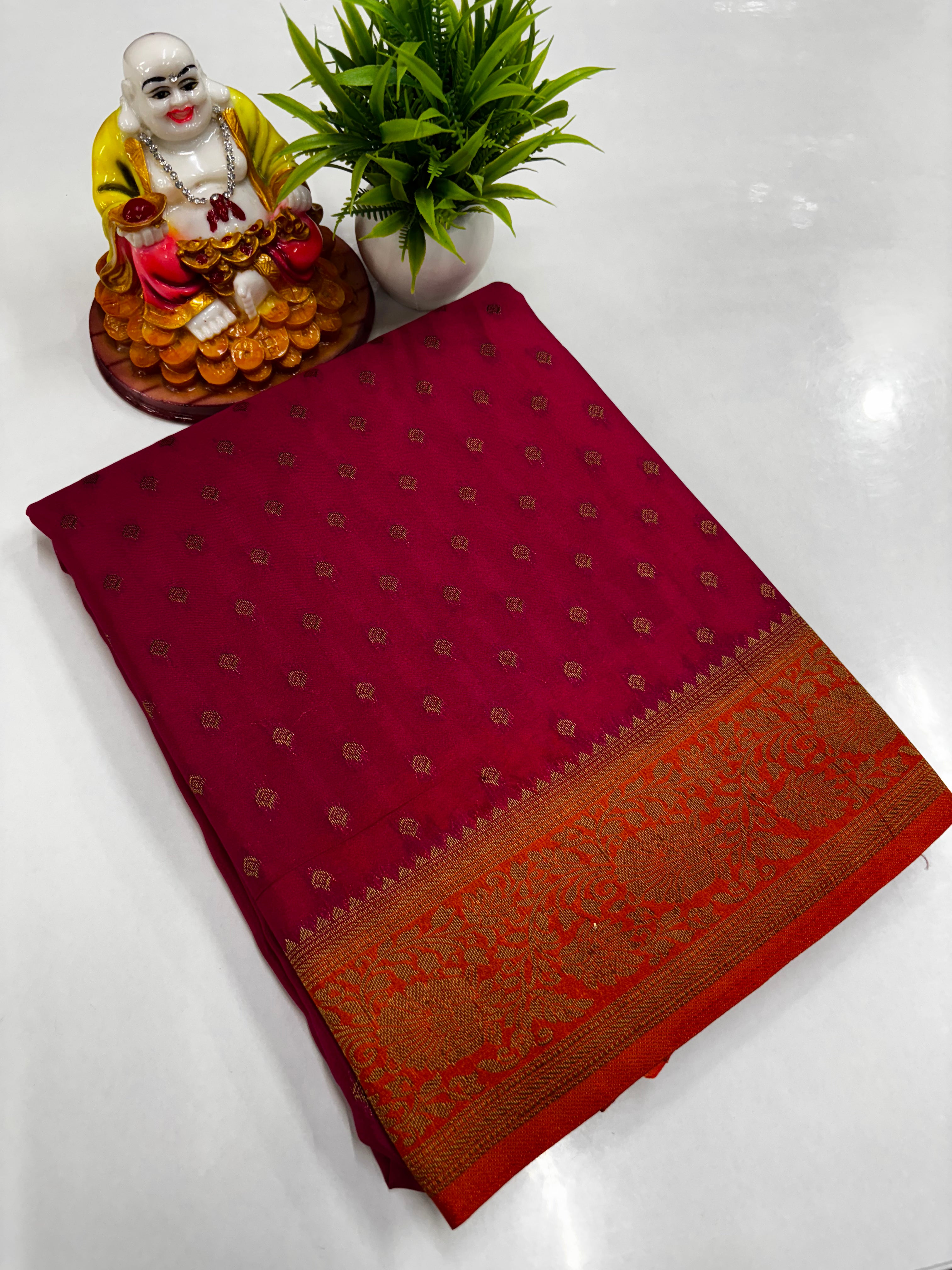 Premium Khaddi Georgette Saree – Elegant Designer Drape by Padmavathi Silks and Sarees