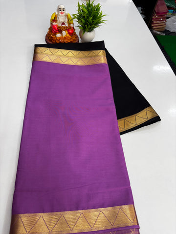 2D Semi Crepe Saree with Elegant Contrast Colors – Padmavathi Silks & Sarees