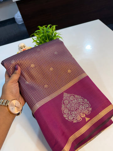 Beautiful Semi Silk Saree with Checks &amp; Buttas | Rich Pallu…