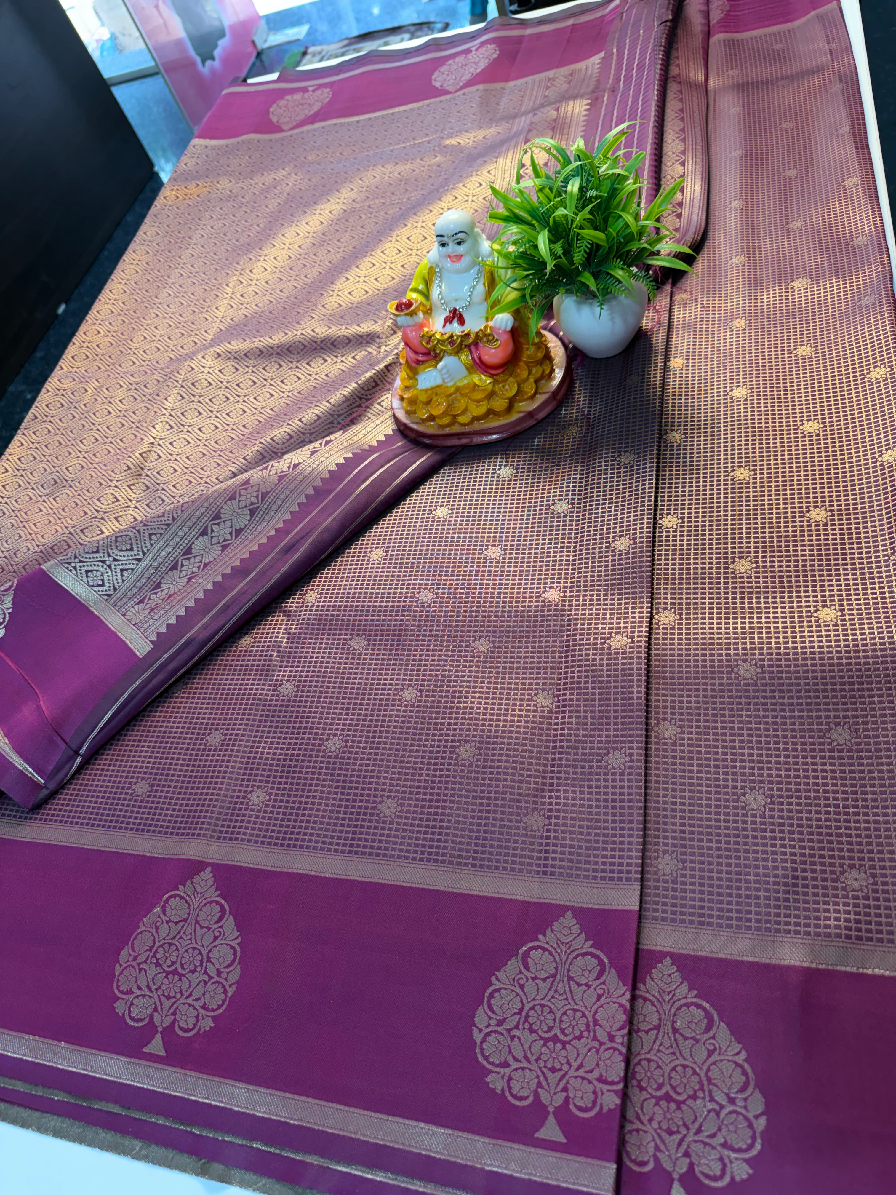 Beautiful Semi Silk Saree with Checks &amp; Buttas | Rich Pallu…