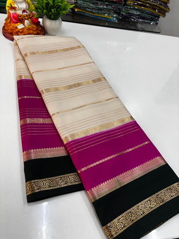 3D Semi Crepe Saree with Beautiful Color Combination – Padmavathi Silks and Sarees