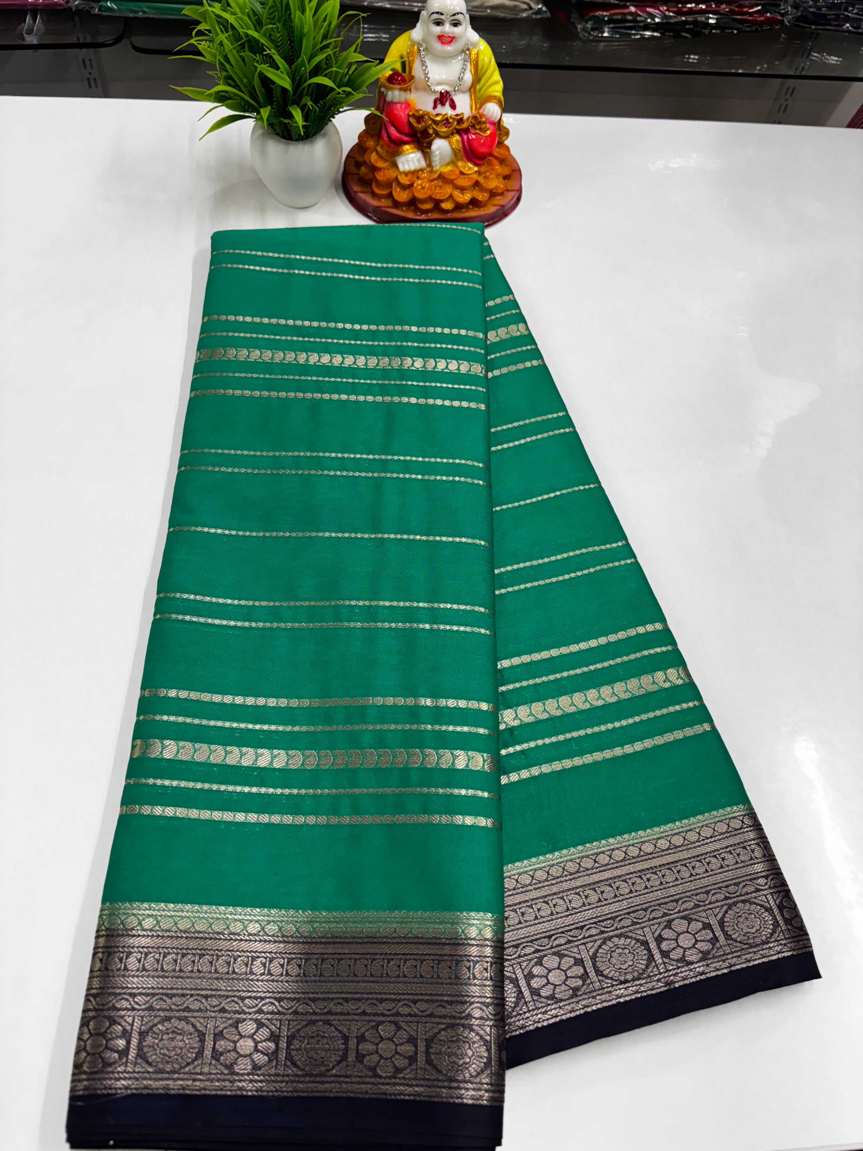 Elegant Semi Crepe Saree with Beautiful Stripes – Padmavathi Silks and Sarees