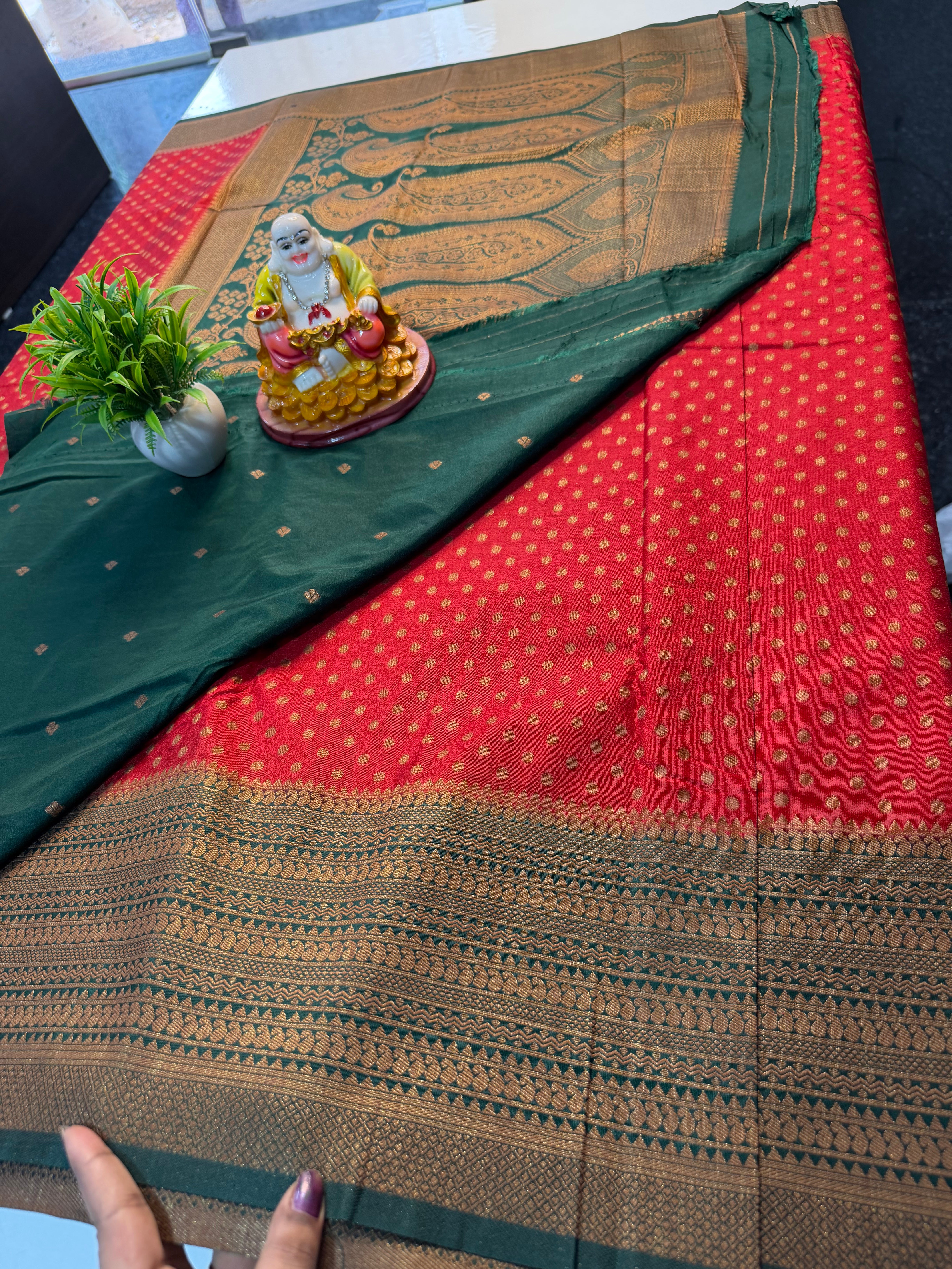 Premium Coco Zari Georgette Saree with Rich Pallu & Butta Blouse | Padmavathi Silks and Sarees…