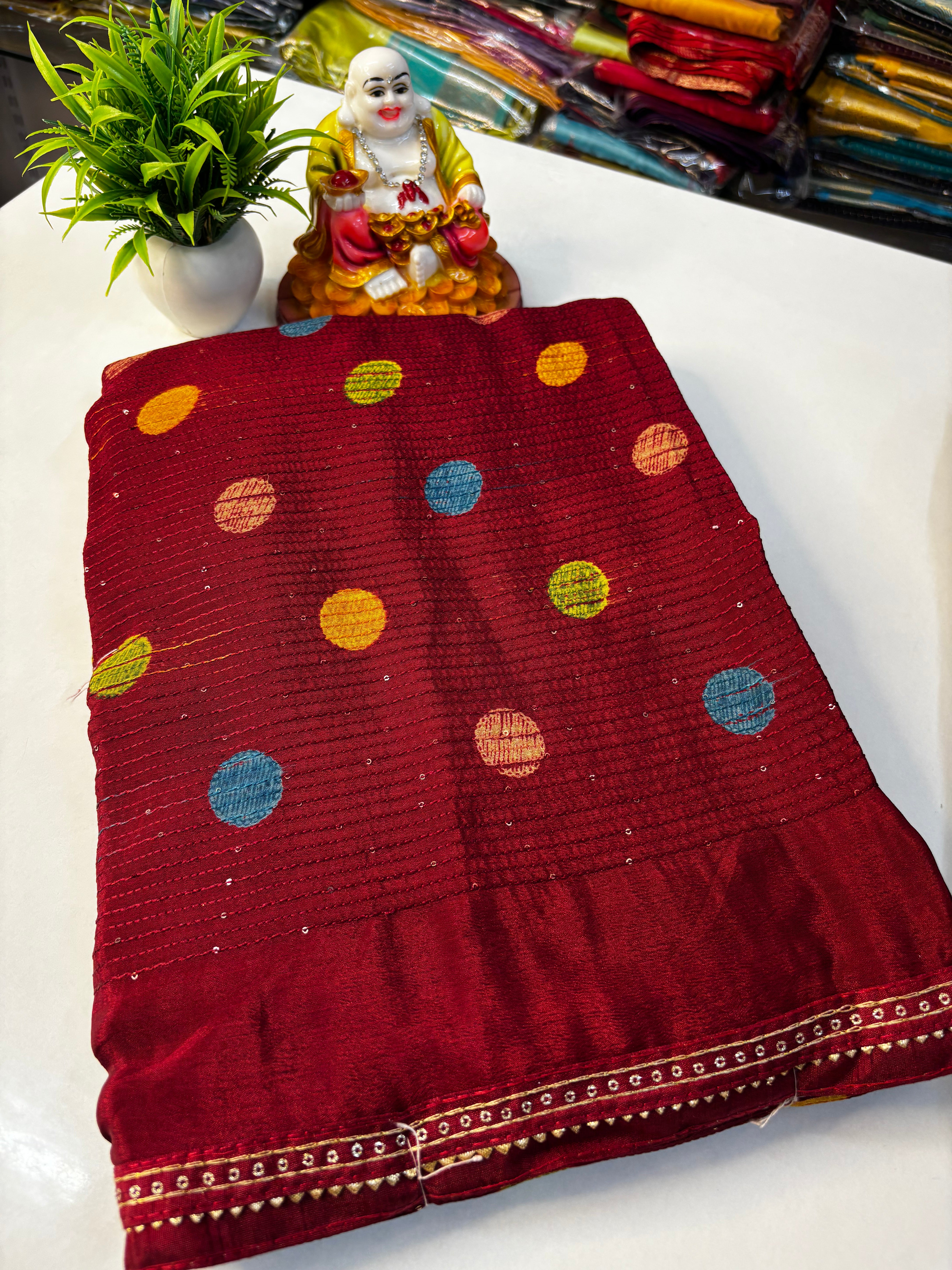Beautiful Fancy Saree with Leaf & Bubble Design By Padmavathi Silks and Sarees