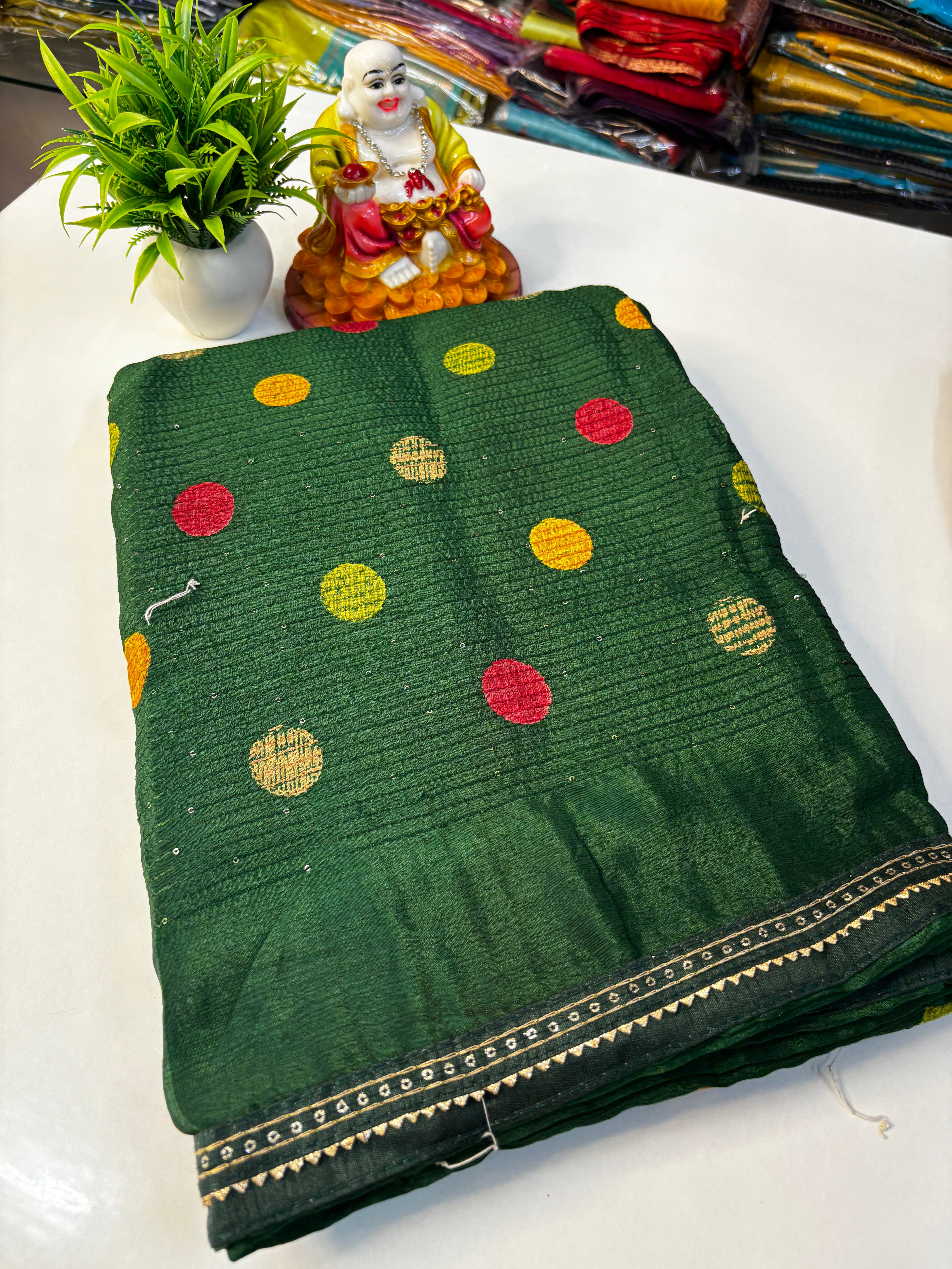 Beautiful Fancy Saree with Leaf & Bubble Design By Padmavathi Silks and Sarees