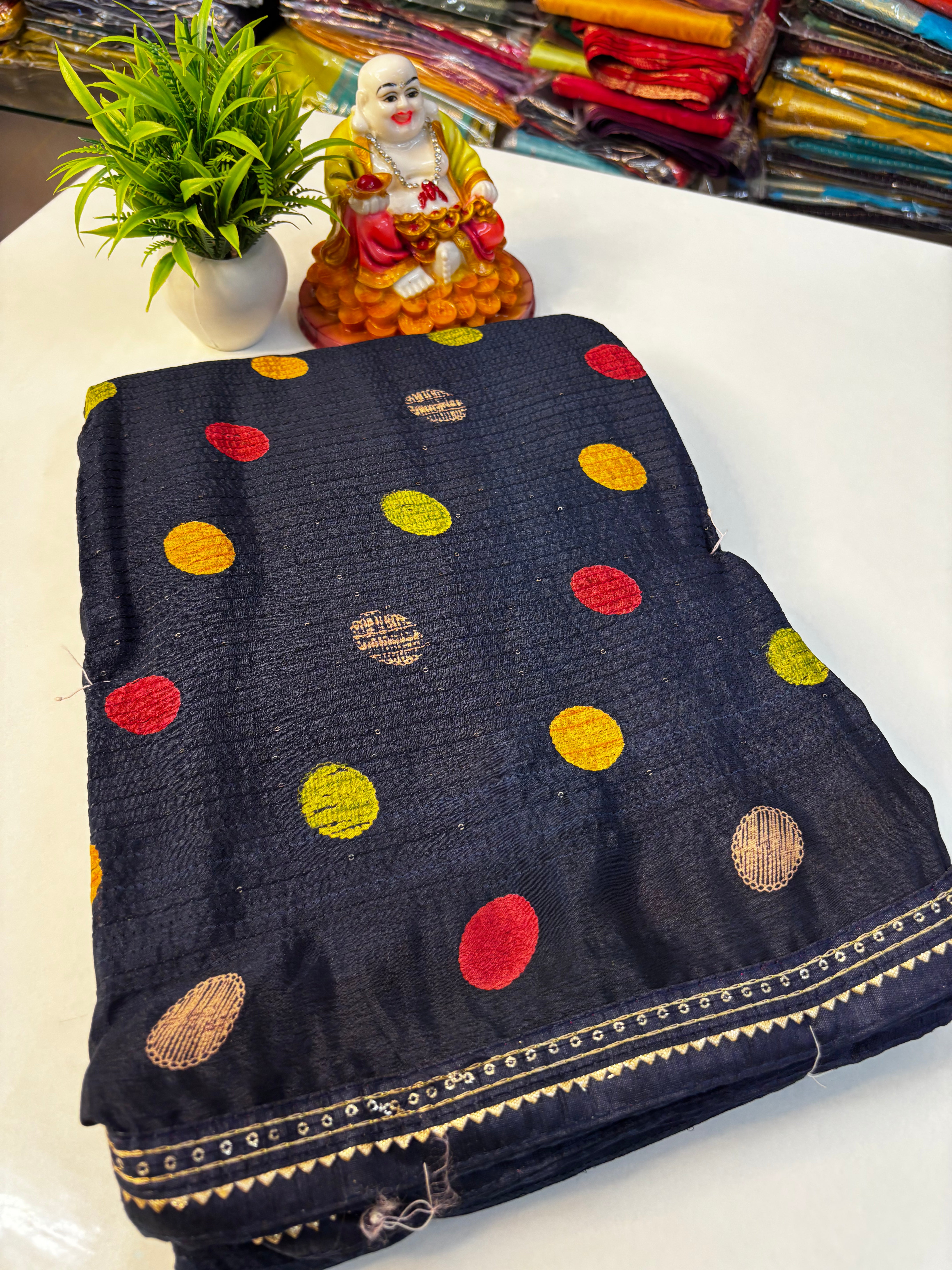 Beautiful Fancy Saree with Leaf & Bubble Design By Padmavathi Silks and Sarees