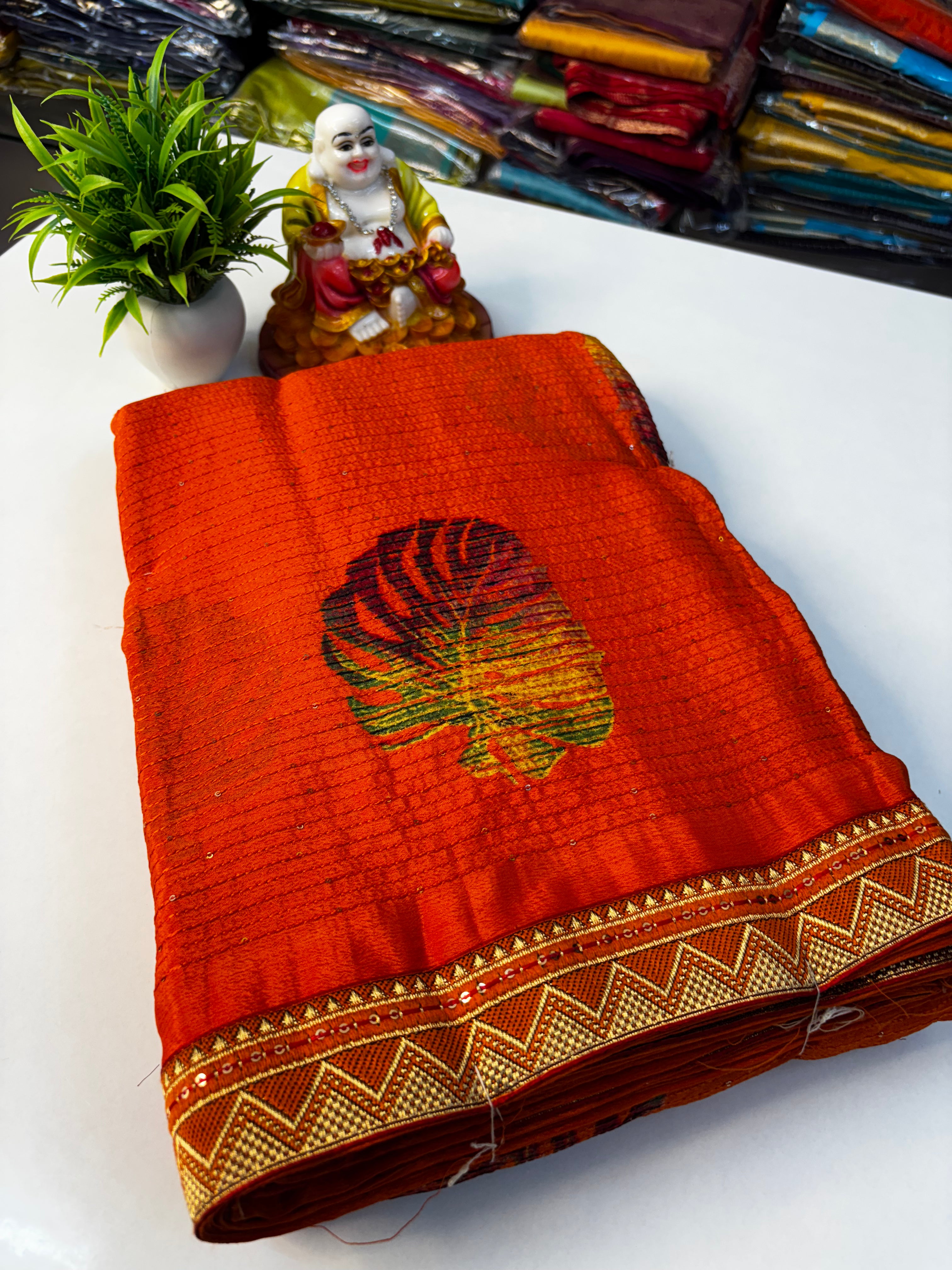 Beautiful Fancy Saree with Leaf & Bubble Design By Padmavathi Silks and Sarees