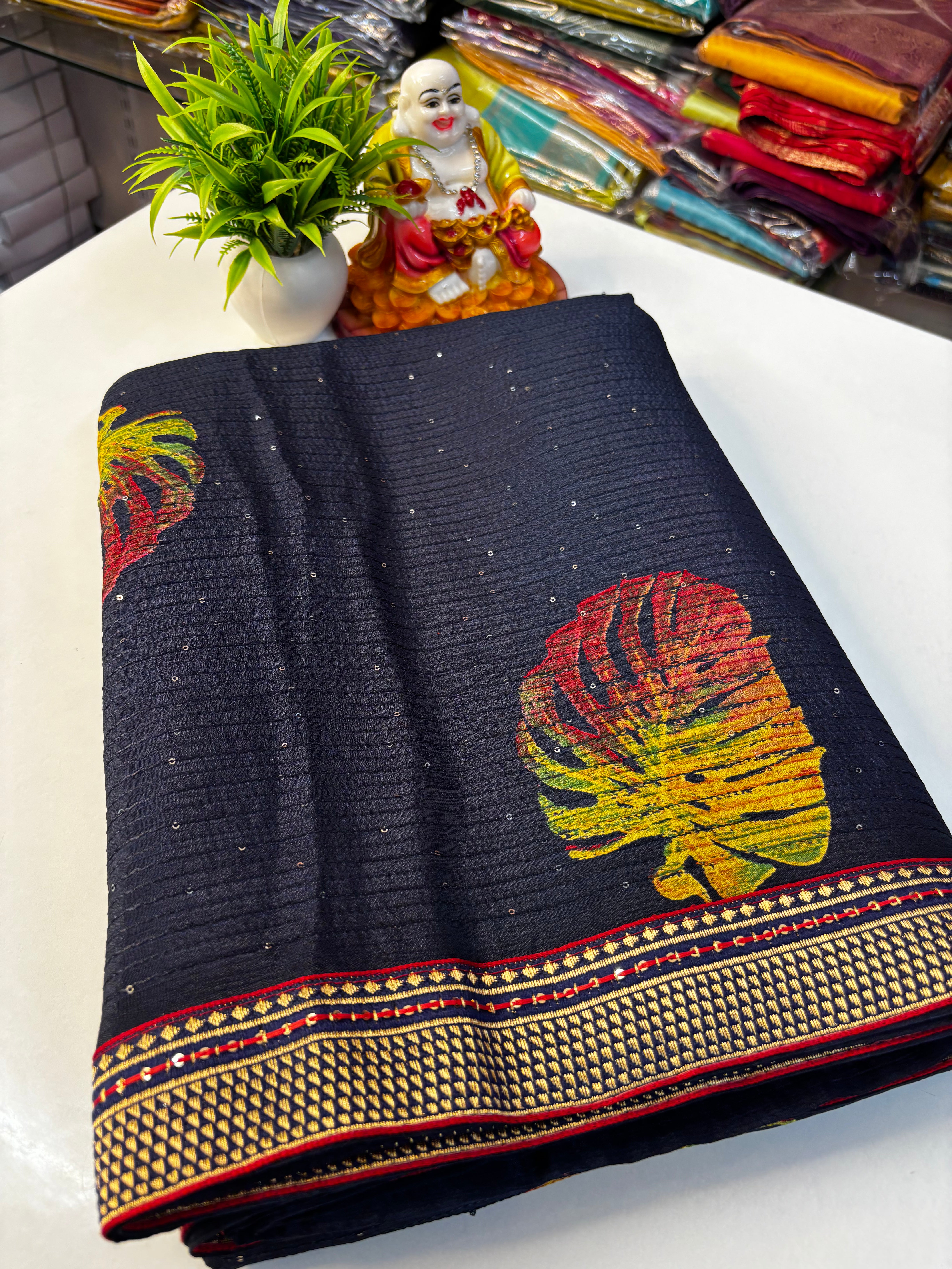 Beautiful Fancy Saree with Leaf & Bubble Design By Padmavathi Silks and Sarees