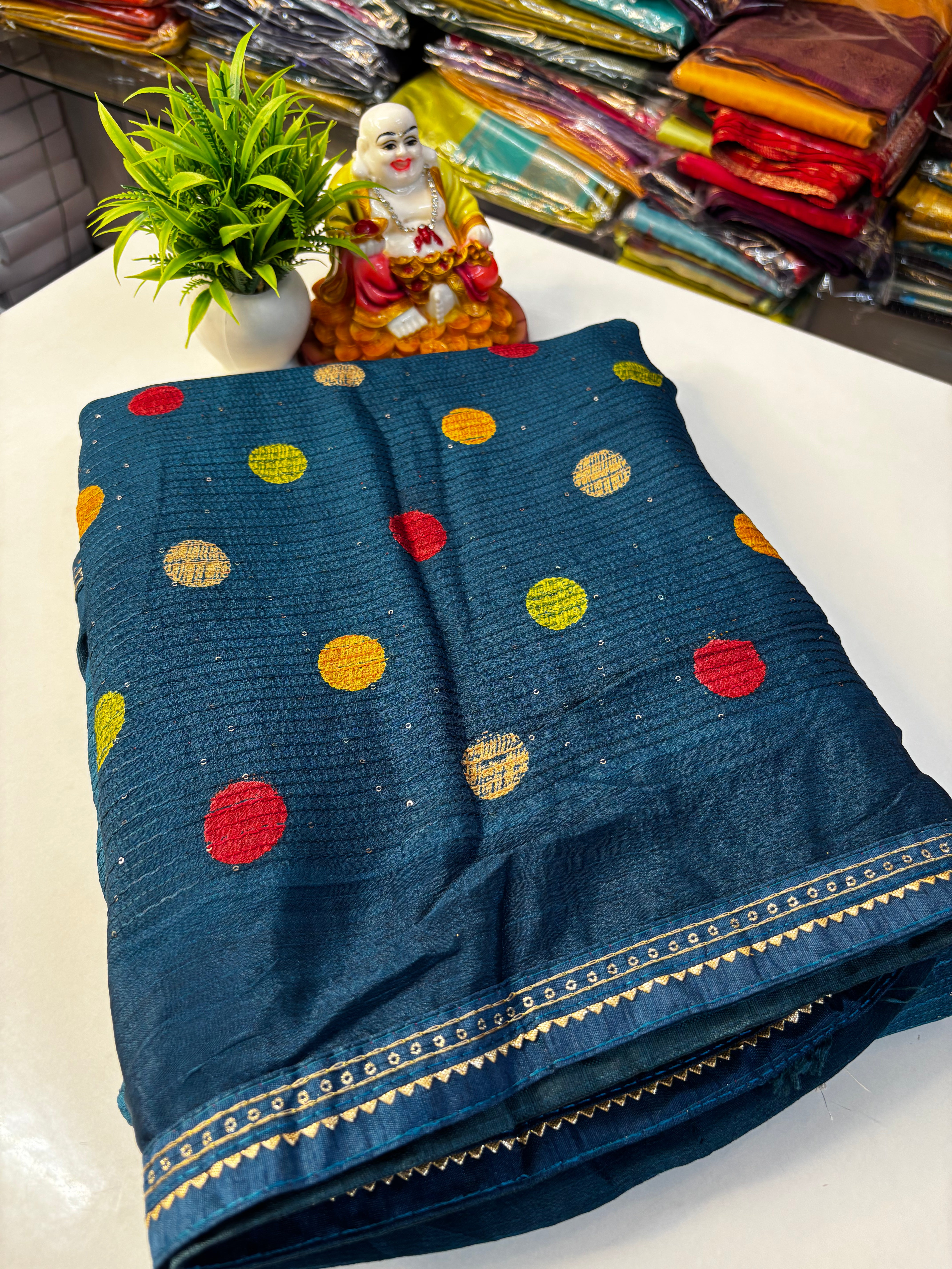 Beautiful Fancy Saree with Leaf & Bubble Design By Padmavathi Silks and Sarees