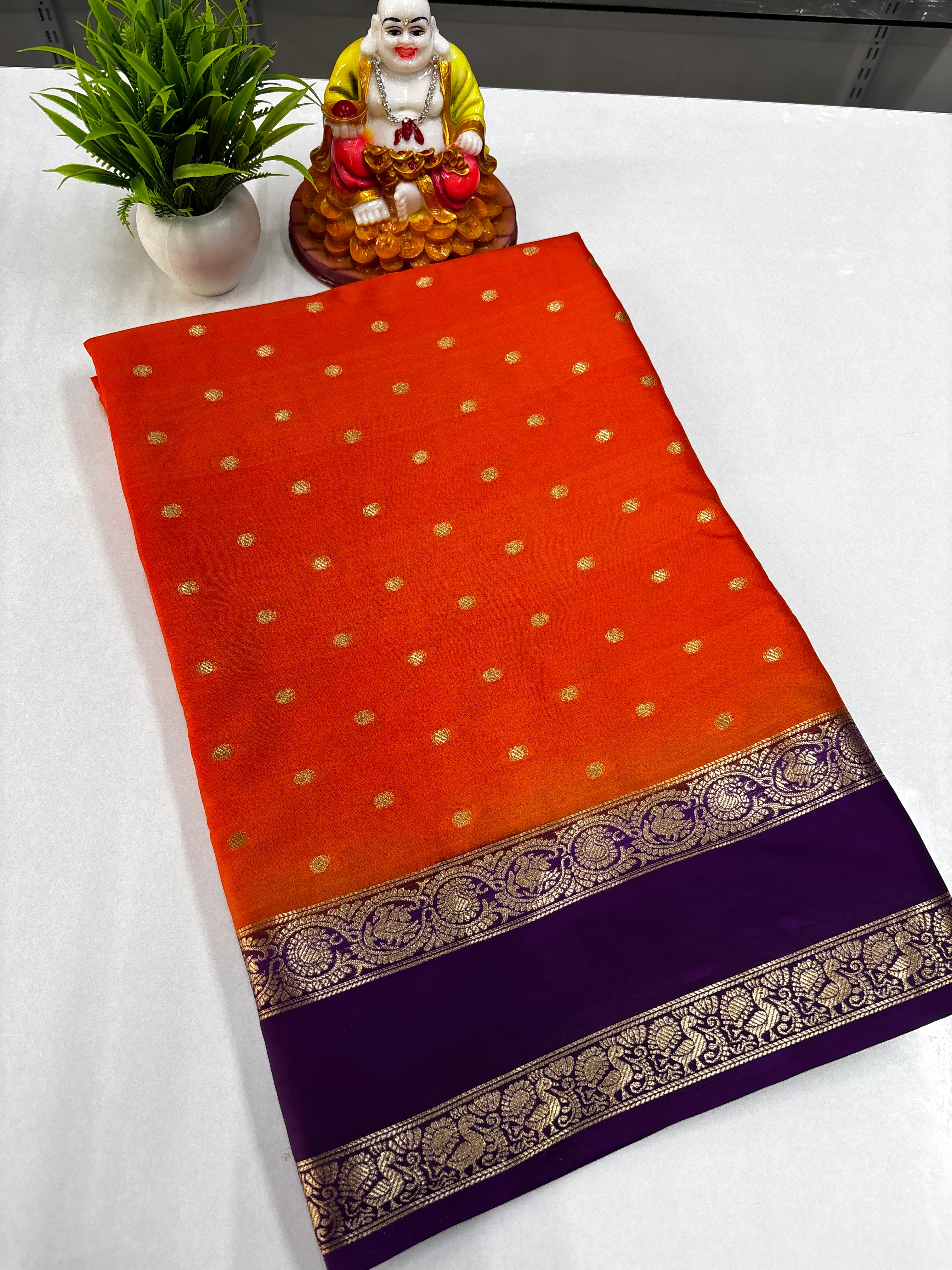 Semi Crepe Saree with Peacock Design – Padmavathi Silks and Sarees