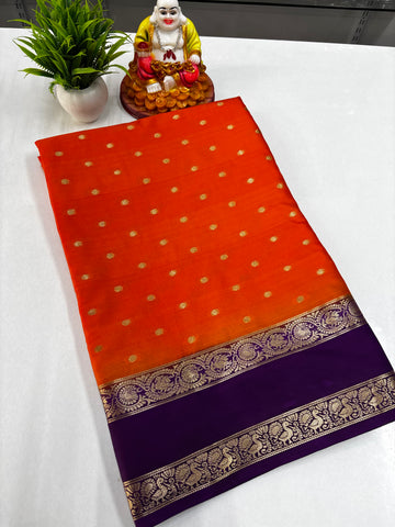 Semi Crepe Saree with Peacock Design – Padmavathi Silks and Sarees