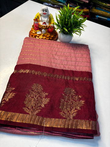 🌸 Elegant Flower Design Silk Cotton Saree 🌸