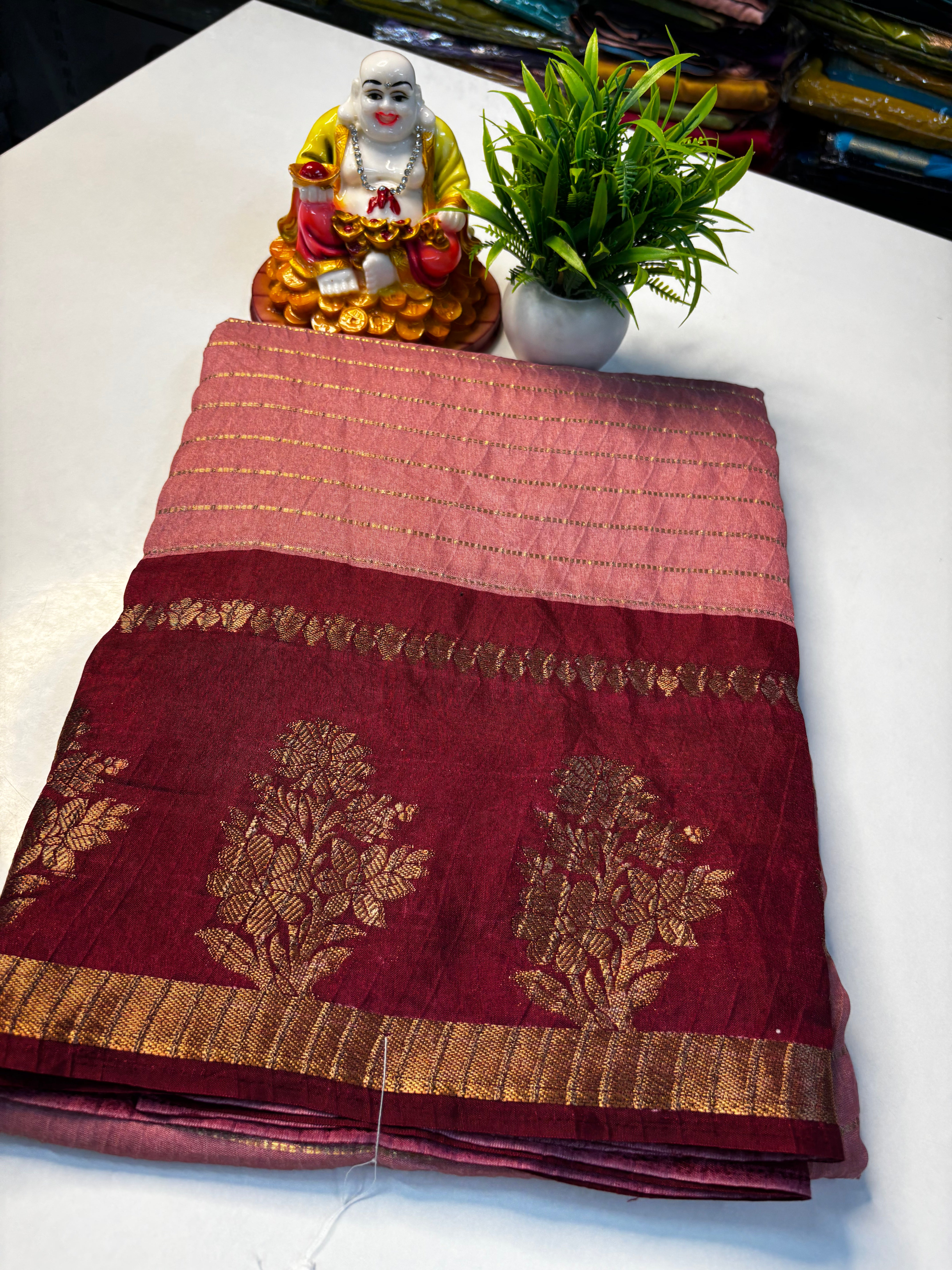 🌸 Elegant Flower Design Silk Cotton Saree 🌸