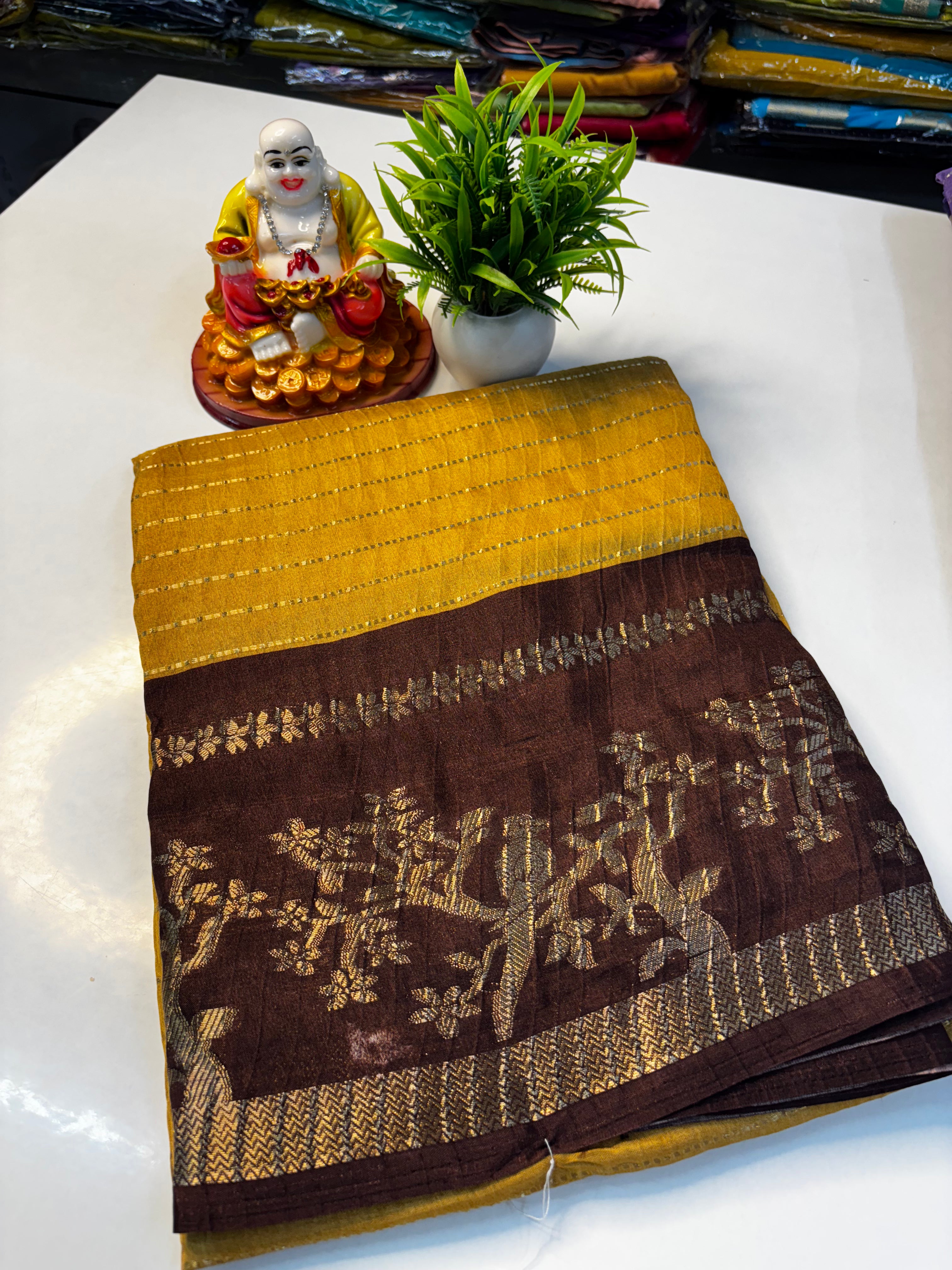 🌸 Elegant Flower Design Silk Cotton Saree 🌸