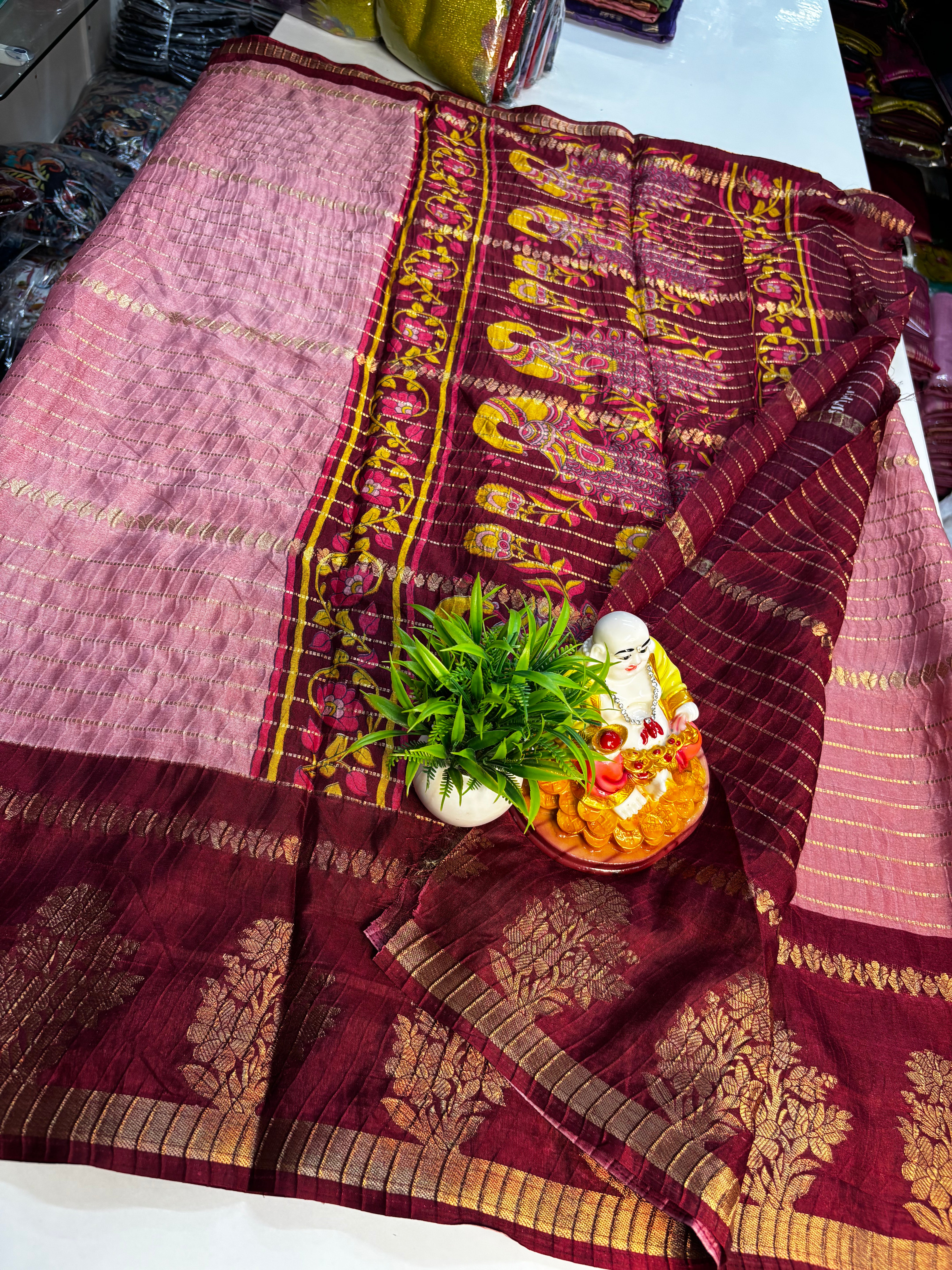 🌸 Elegant Flower Design Silk Cotton Saree 🌸