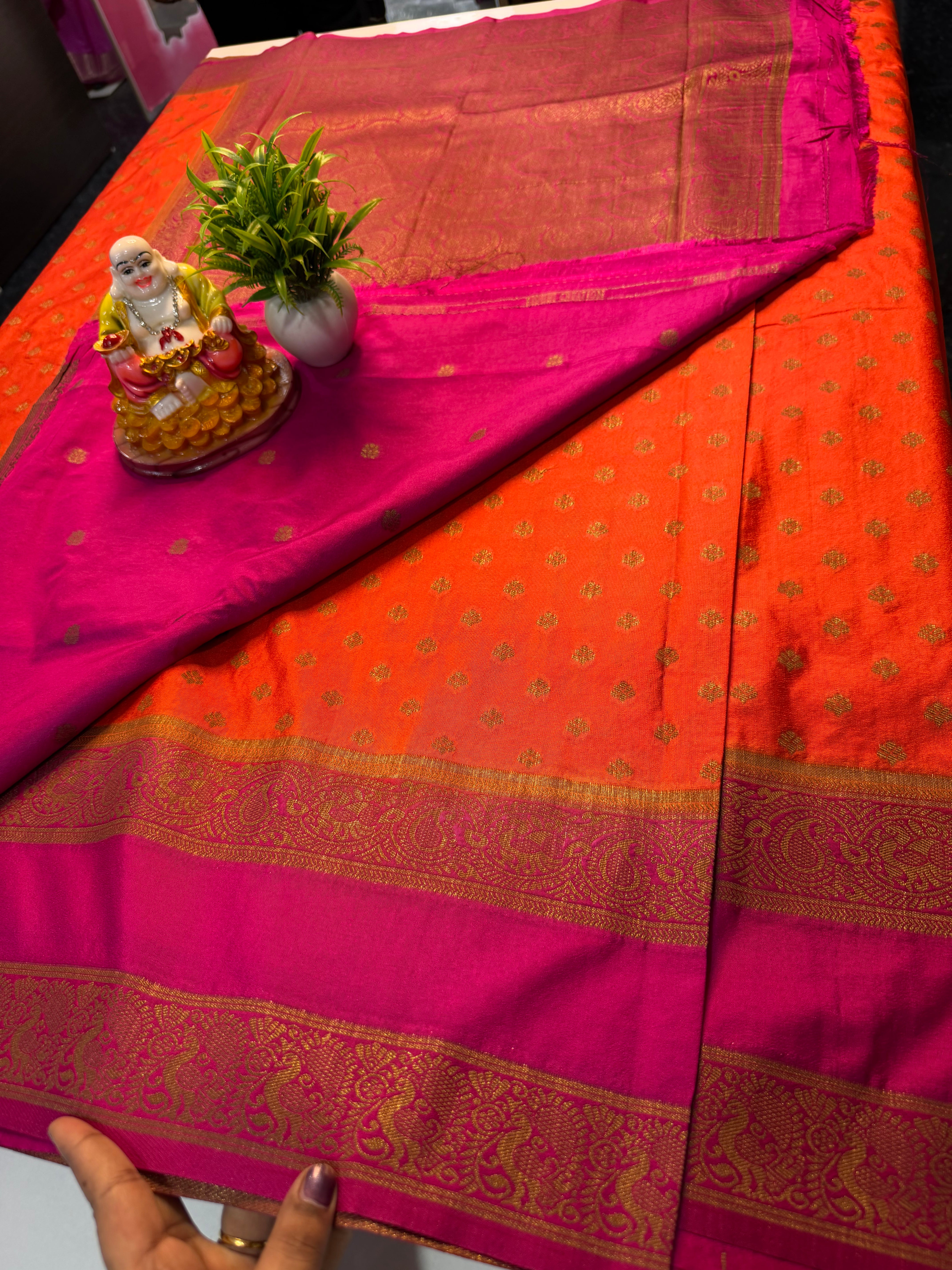 Premium Georgette Saree with Buttas, Bentex Border & Rich Pallu | Padmavathi Silks and Sarees…