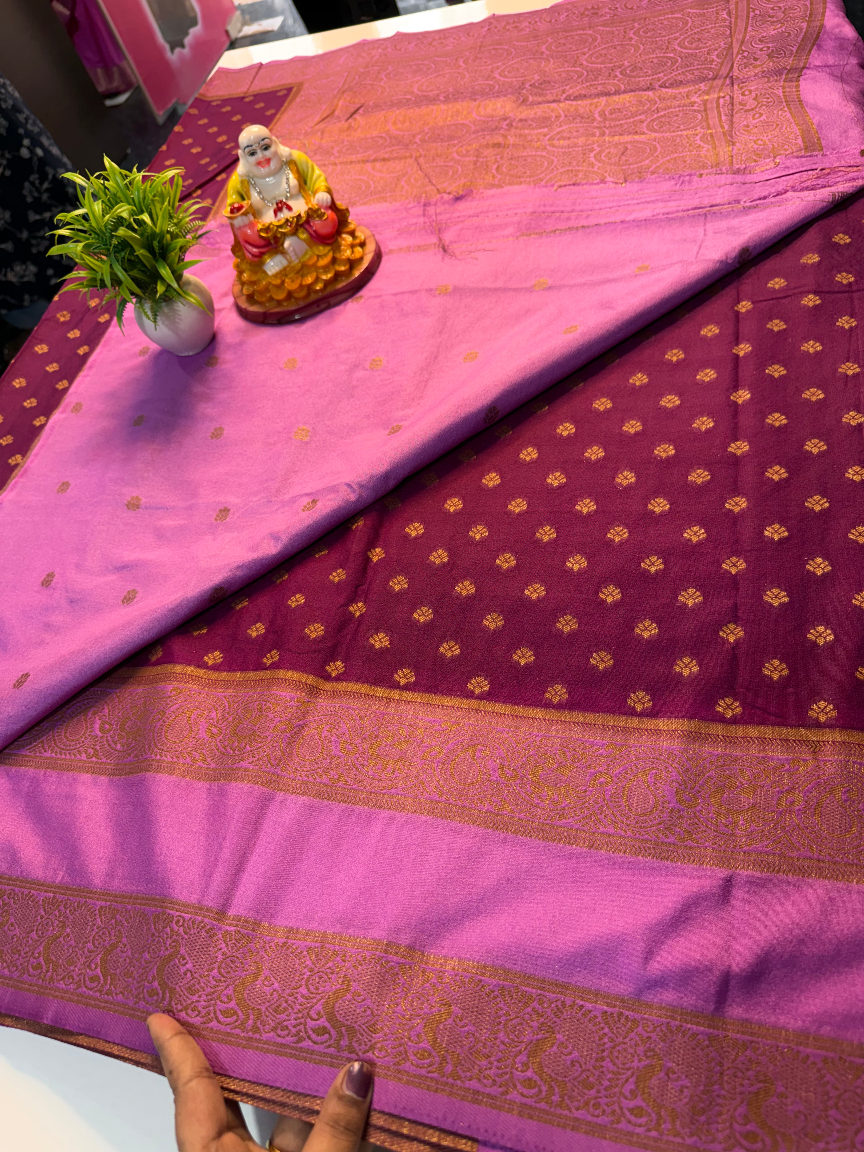 Premium Georgette Saree with Buttas, Bentex Border & Rich Pallu | Padmavathi Silks and Sarees…