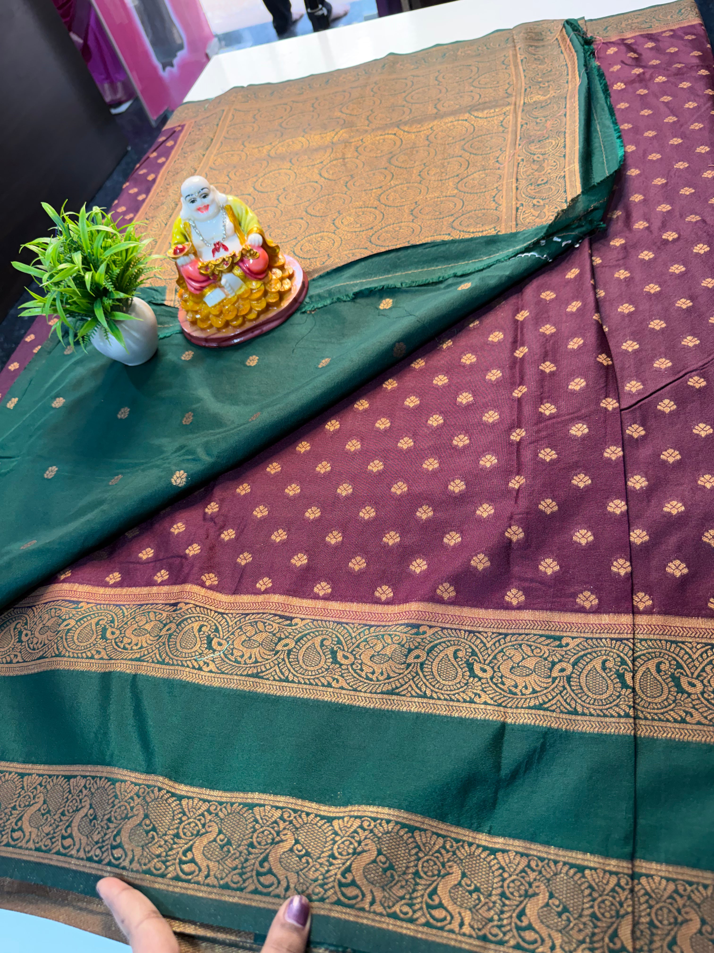 Premium Georgette Saree with Buttas, Bentex Border & Rich Pallu | Padmavathi Silks and Sarees…