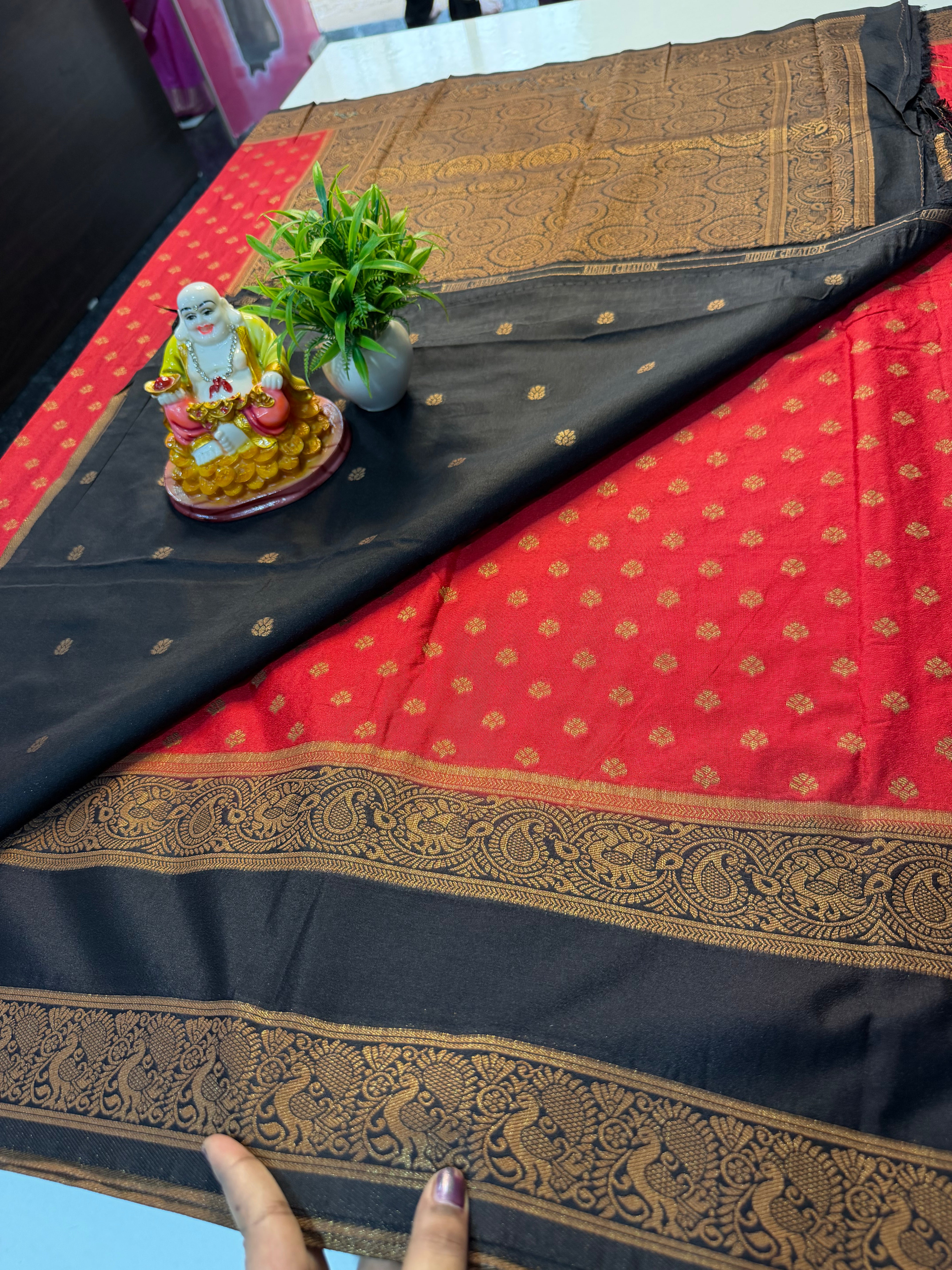 Premium Georgette Saree with Buttas, Bentex Border & Rich Pallu | Padmavathi Silks and Sarees…