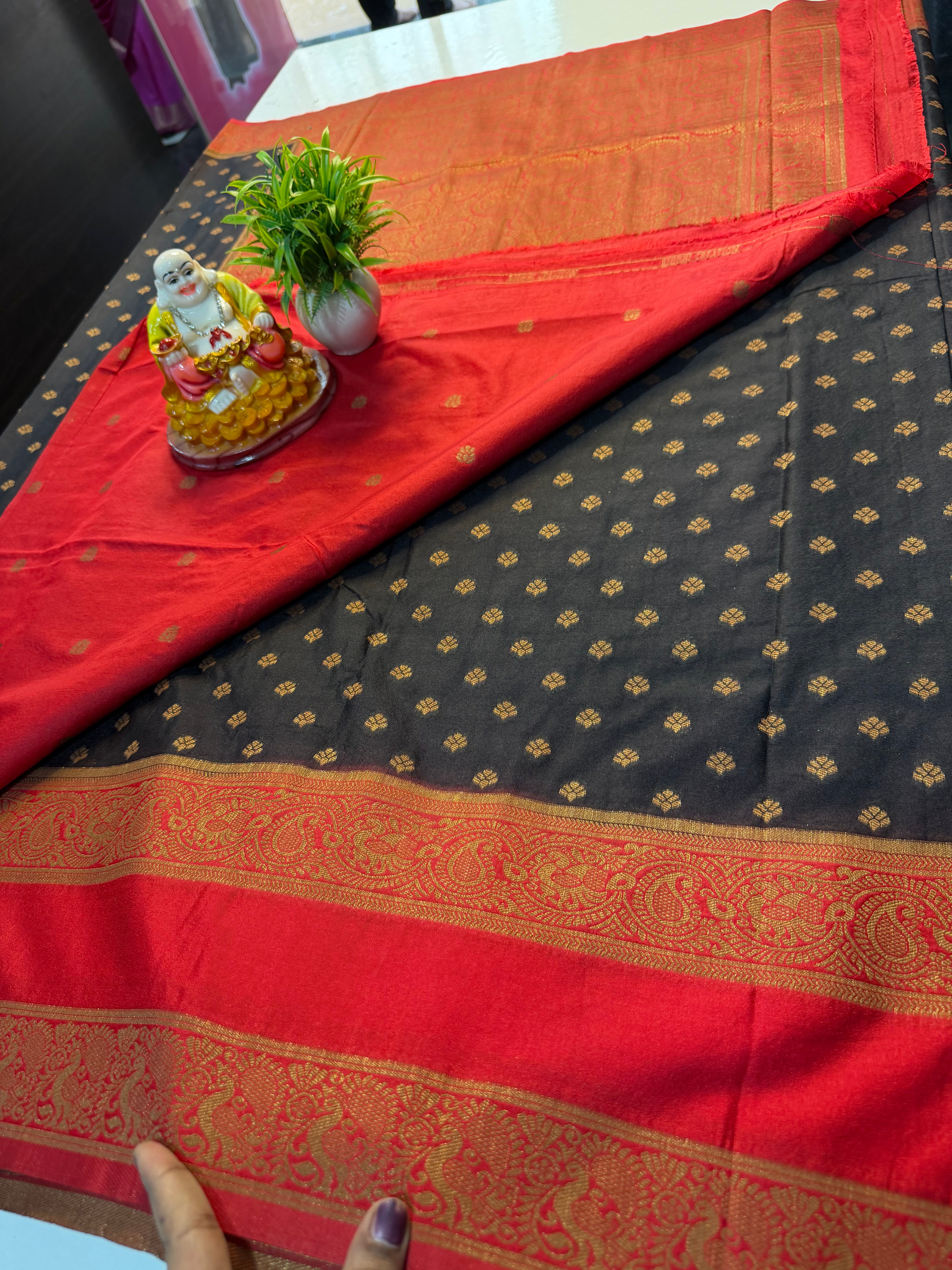 Premium Georgette Saree with Buttas, Bentex Border & Rich Pallu | Padmavathi Silks and Sarees…