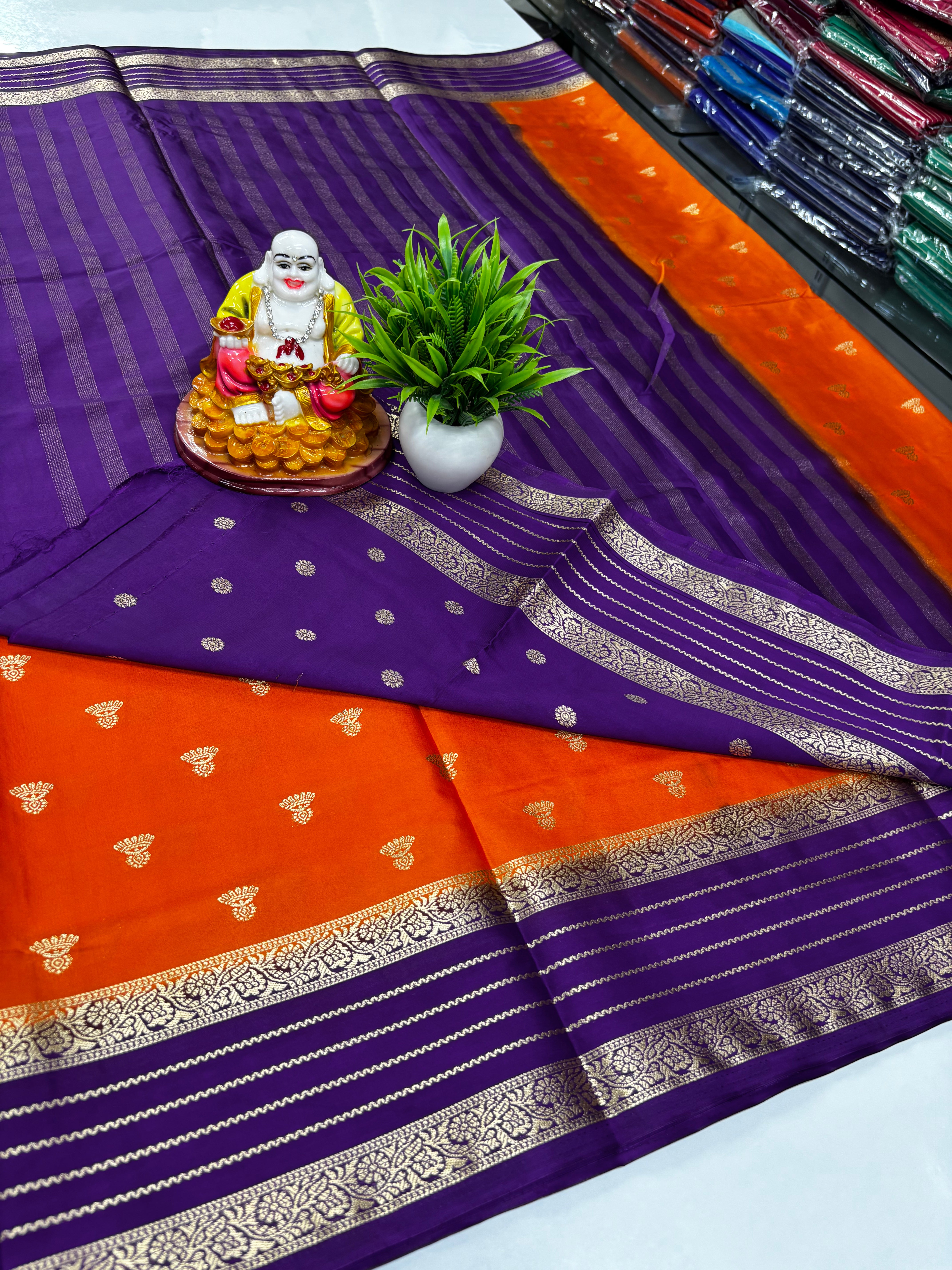 Semi Crepe Saree with Jumka Design – Padmavathi Silks and Sarees