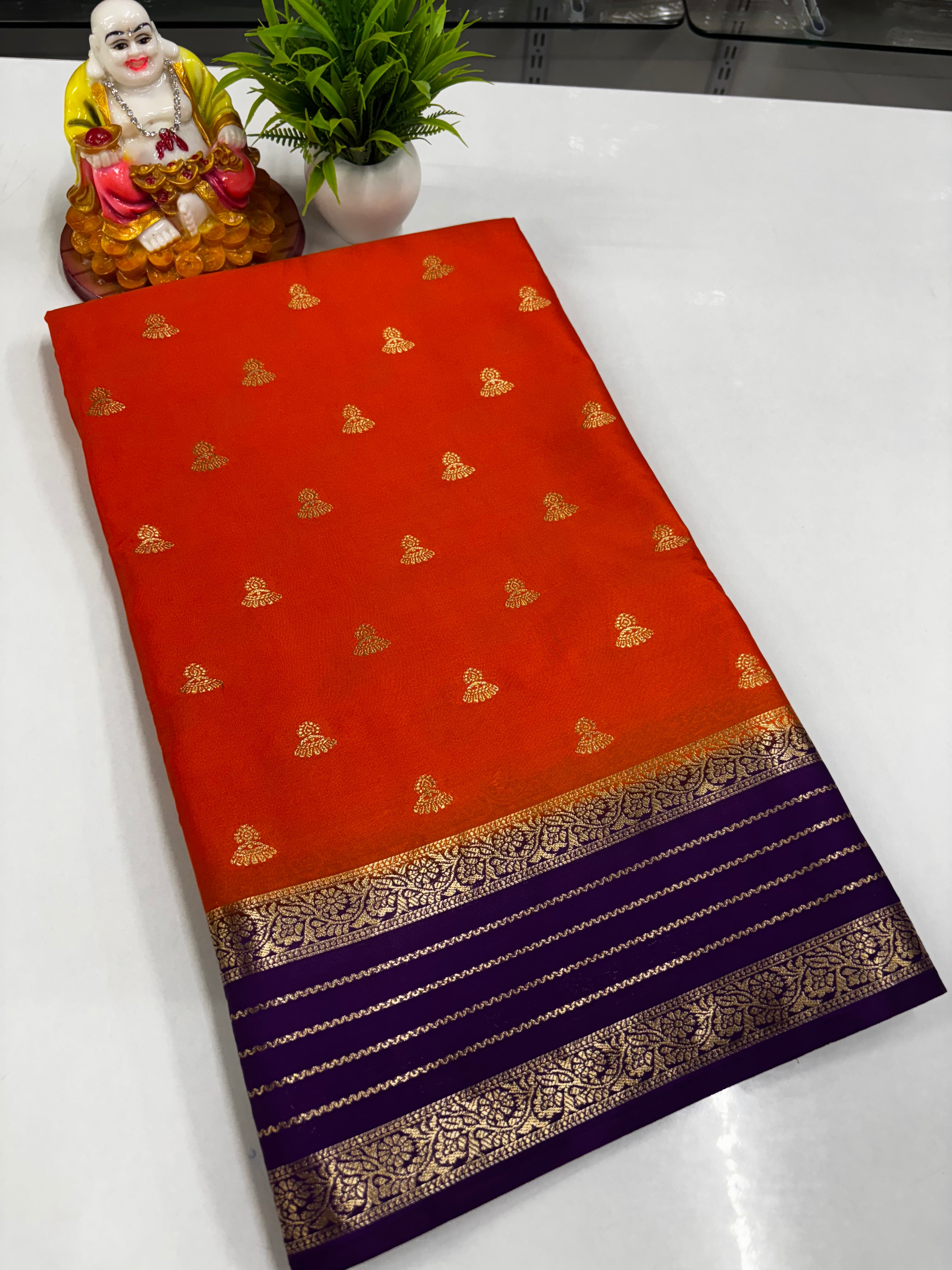 Semi Crepe Saree with Jumka Design – Padmavathi Silks and Sarees