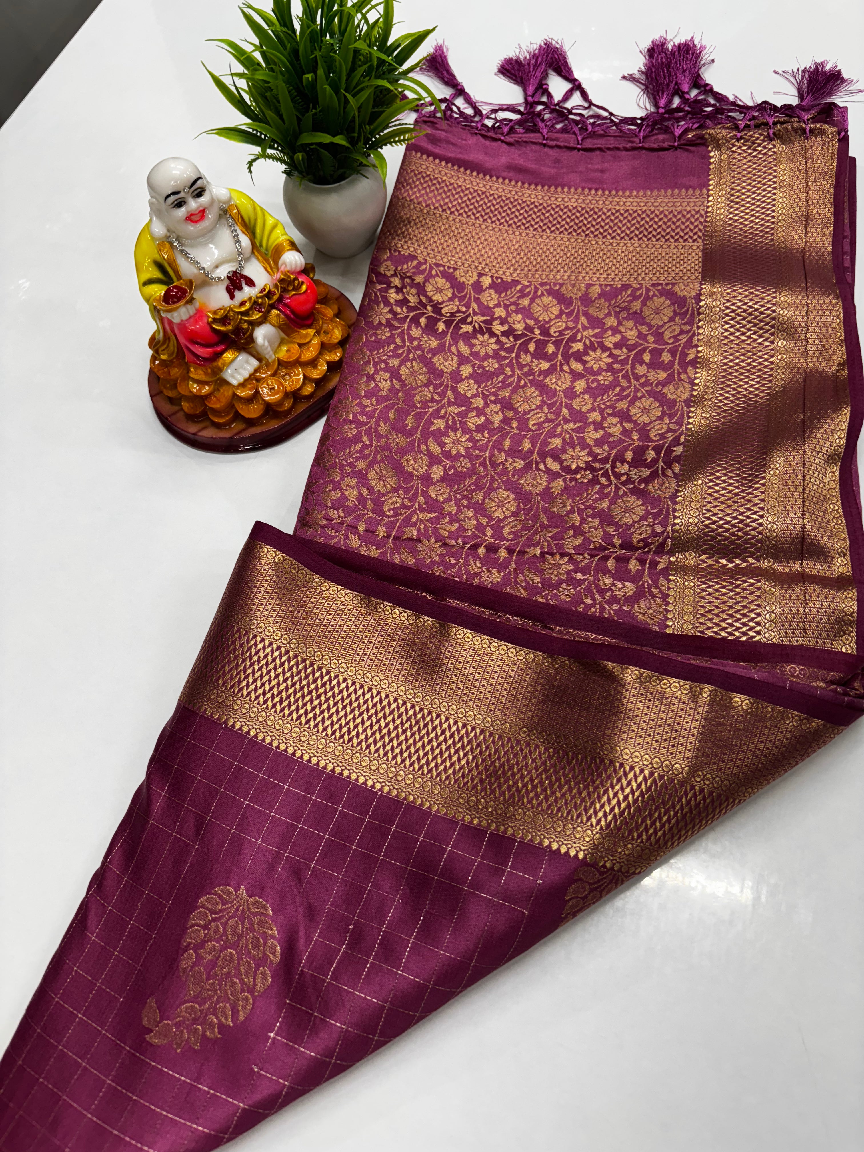 Premium Pure Satin Saree – Elegant & Luxurious Drape by Padmavathi Silks and Sarees