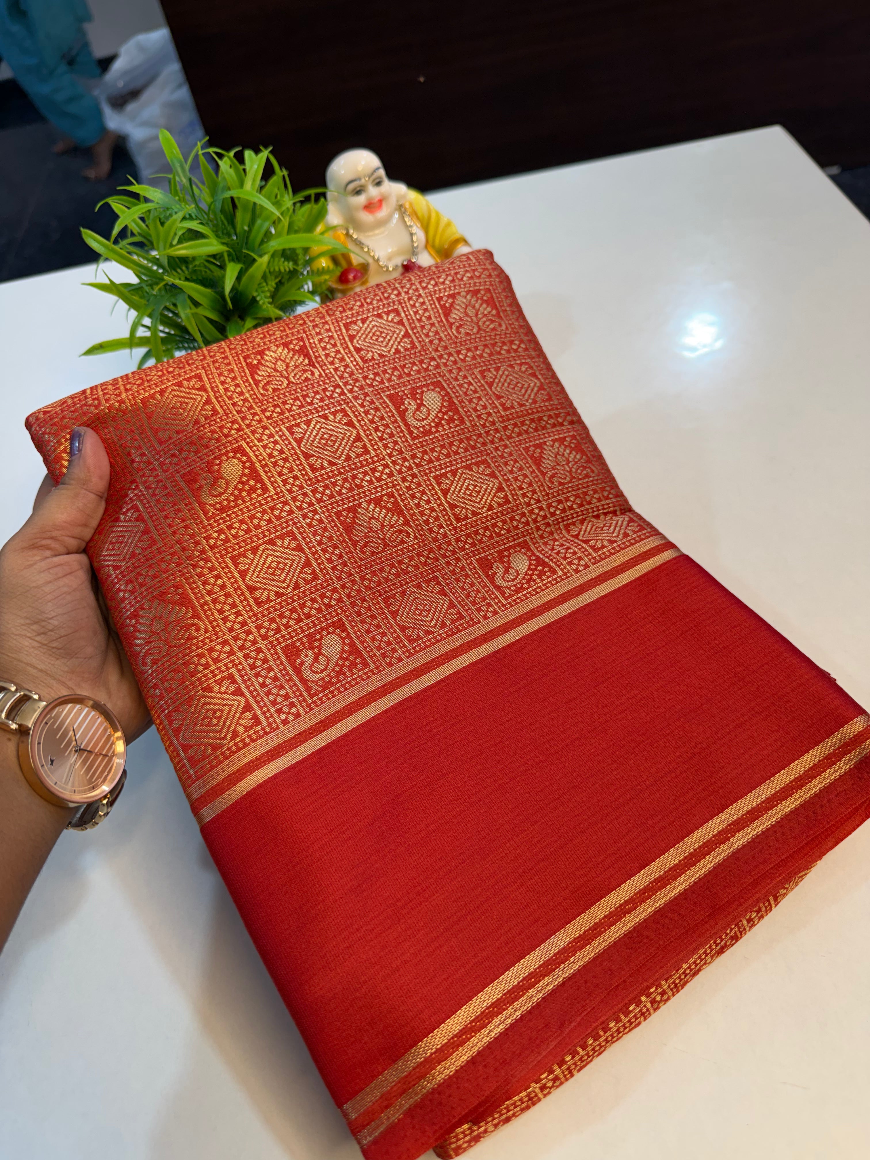 Premium Gajji Silk Saree with Brocade Design, Rich Pallu & Butta Blouse | Padmavathi Silks and Sarees