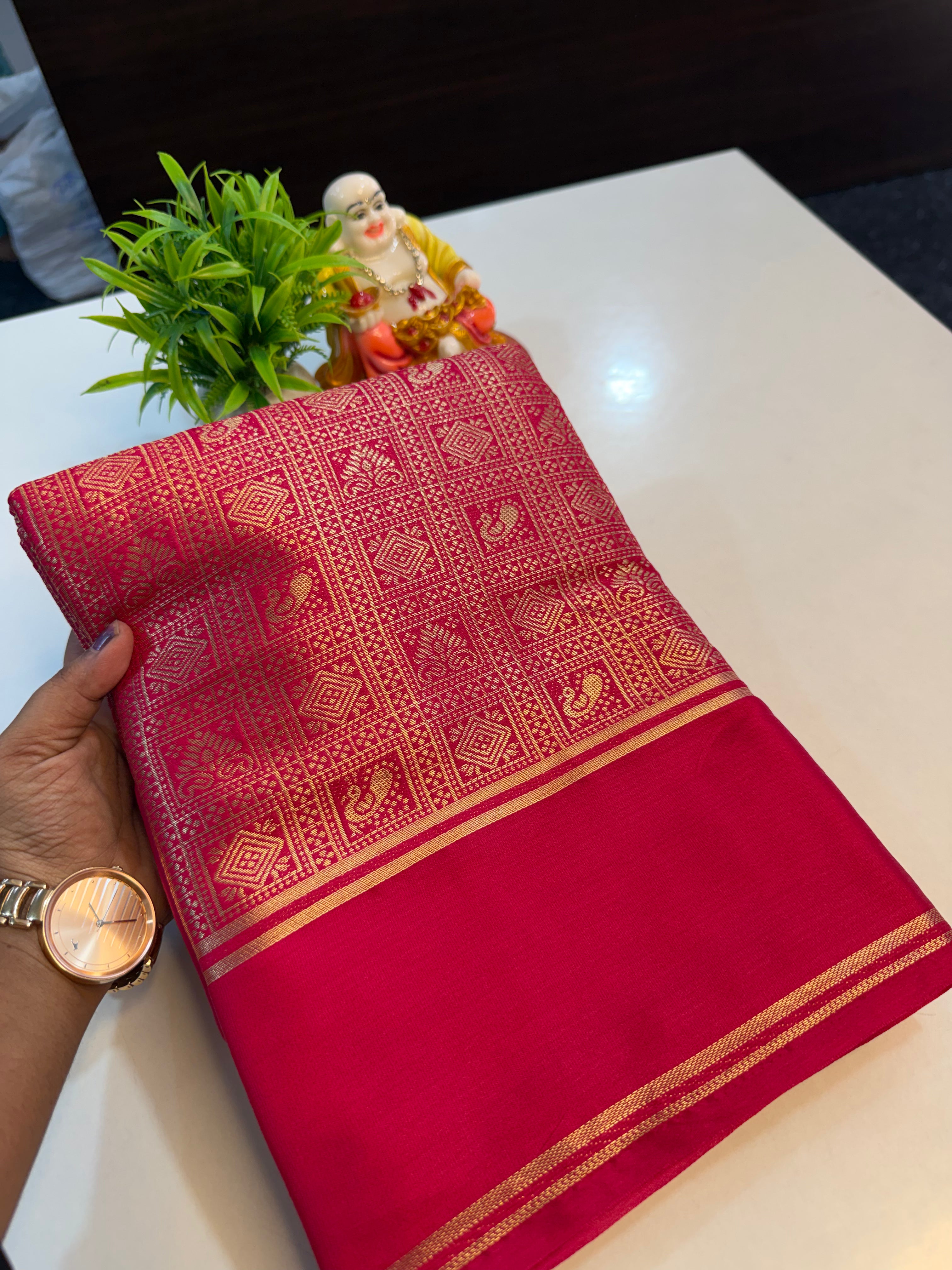 Premium Gajji Silk Saree with Brocade Design, Rich Pallu & Butta Blouse | Padmavathi Silks and Sarees