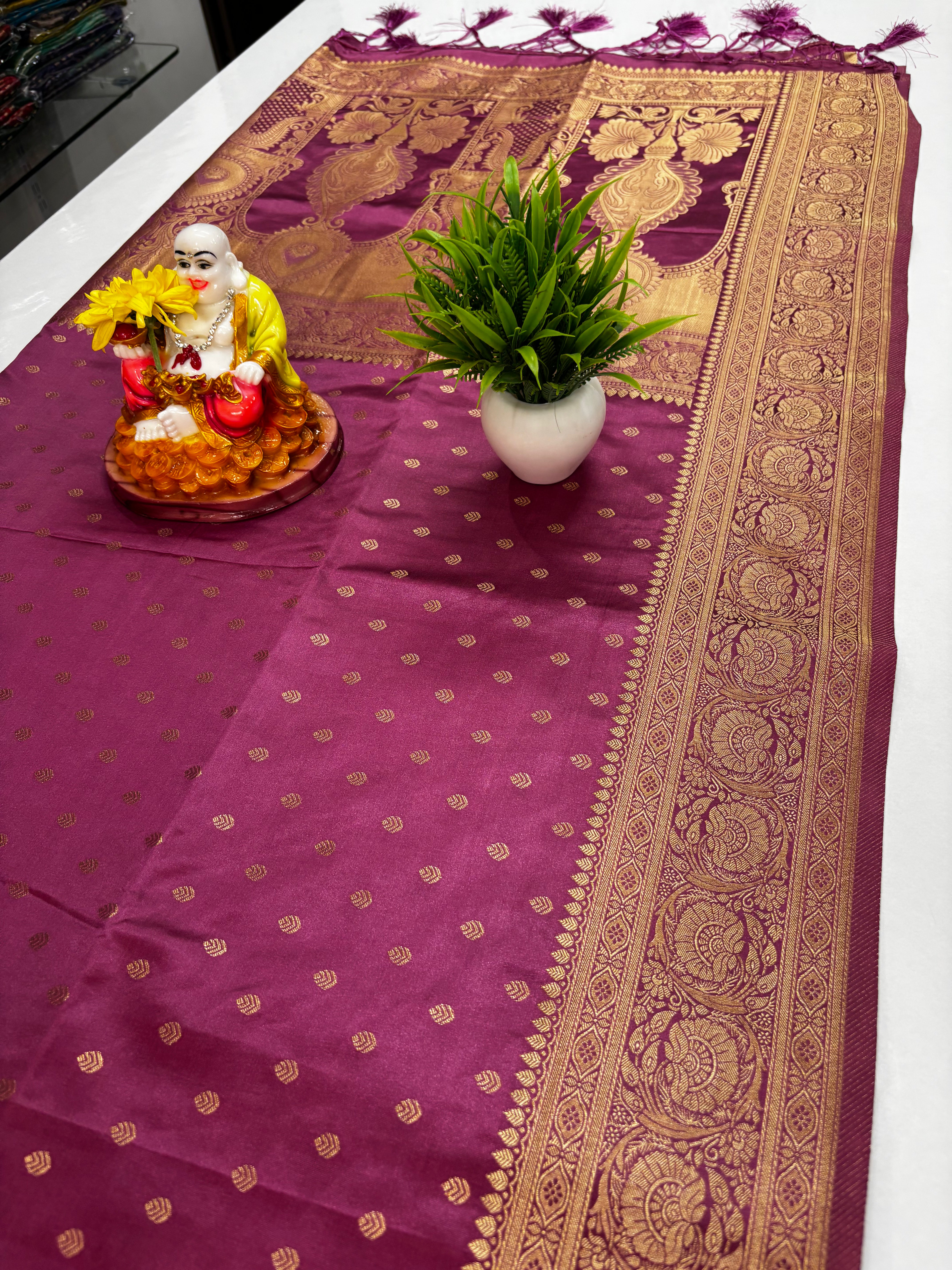 Premium Satin Saree with Rich Pallu – Padmavathi Silks and Sarees