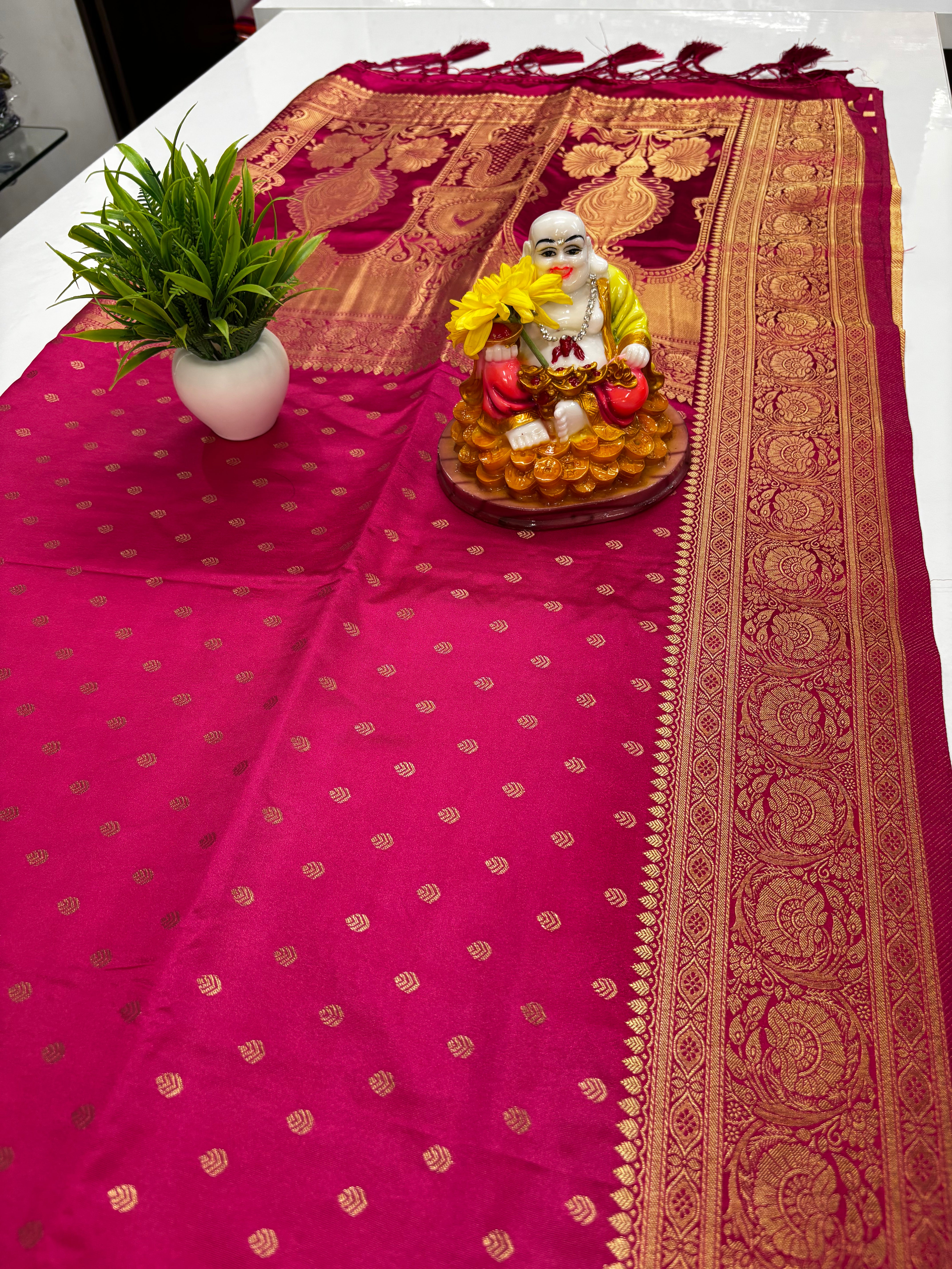 Premium Satin Saree with Rich Pallu – Padmavathi Silks and Sarees