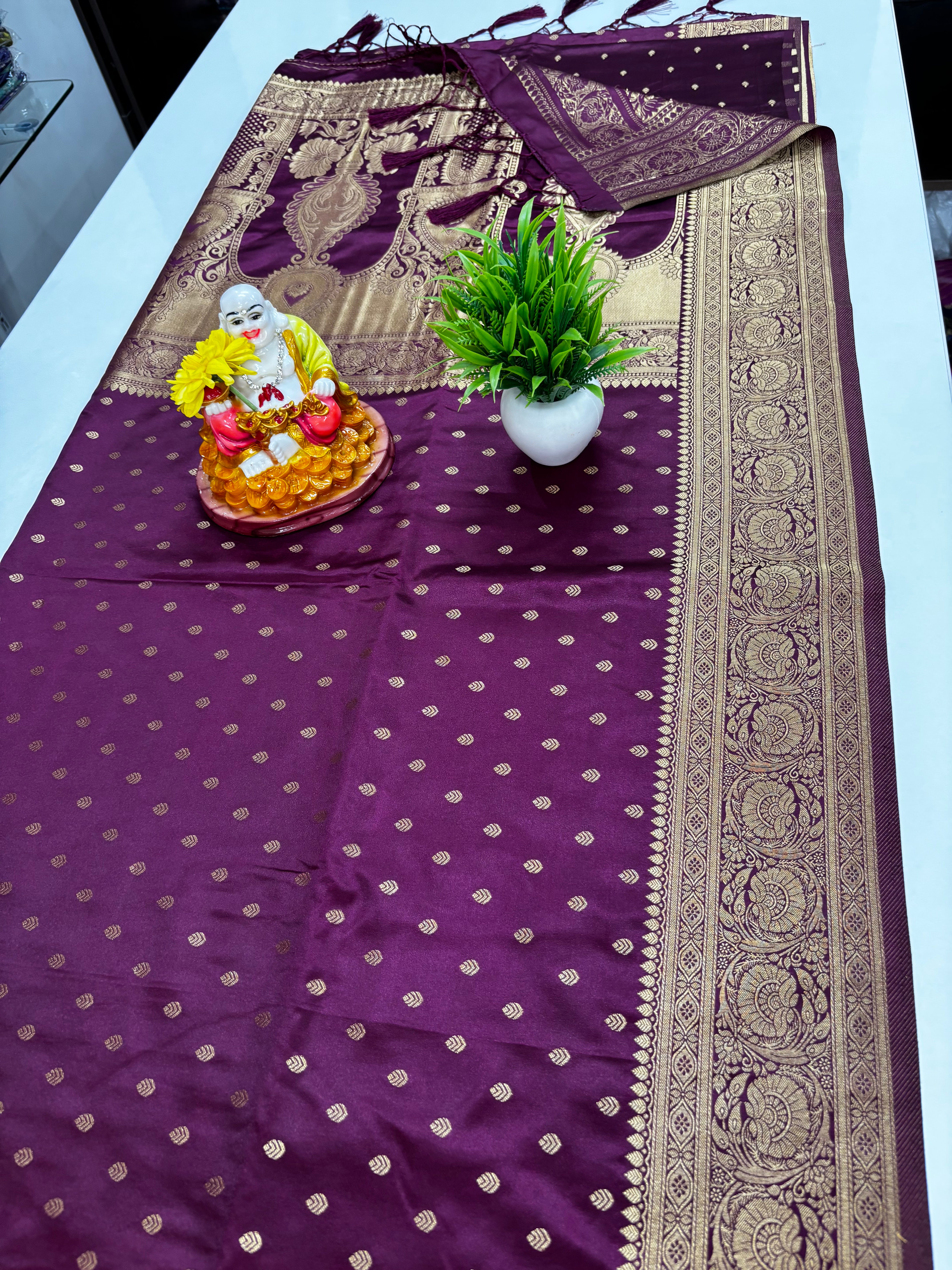 Premium Satin Saree with Rich Pallu – Padmavathi Silks and Sarees