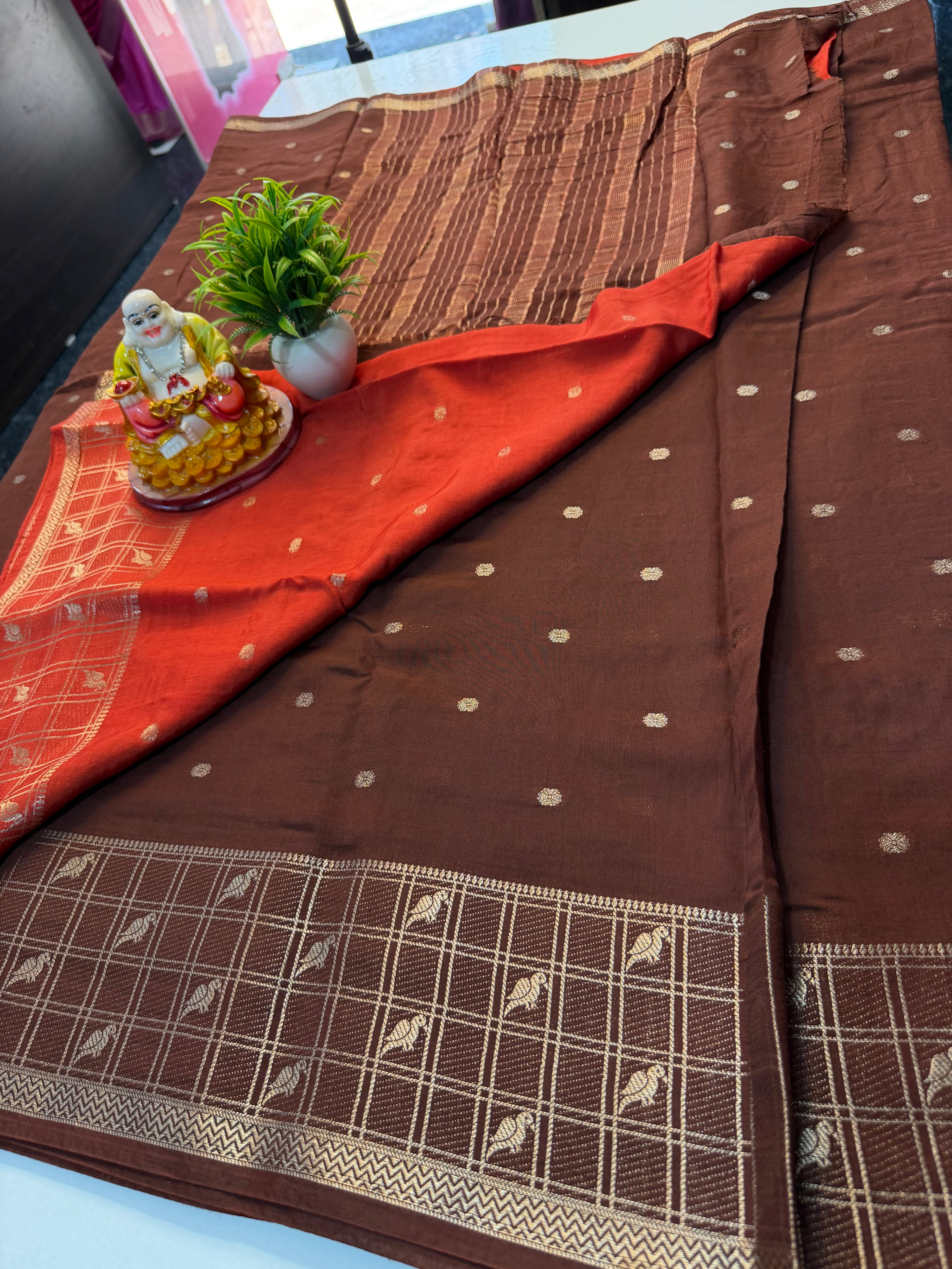 Beautiful Assam Silk Saree with Peacock Border & Contrast Blouse | Padmavathi Silks and Sarees…