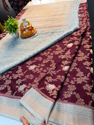 Premium Georgette Saree with Meenakari Pattern, Rich Pallu & Butta Blouse | Padmavathi Silks and Sarees