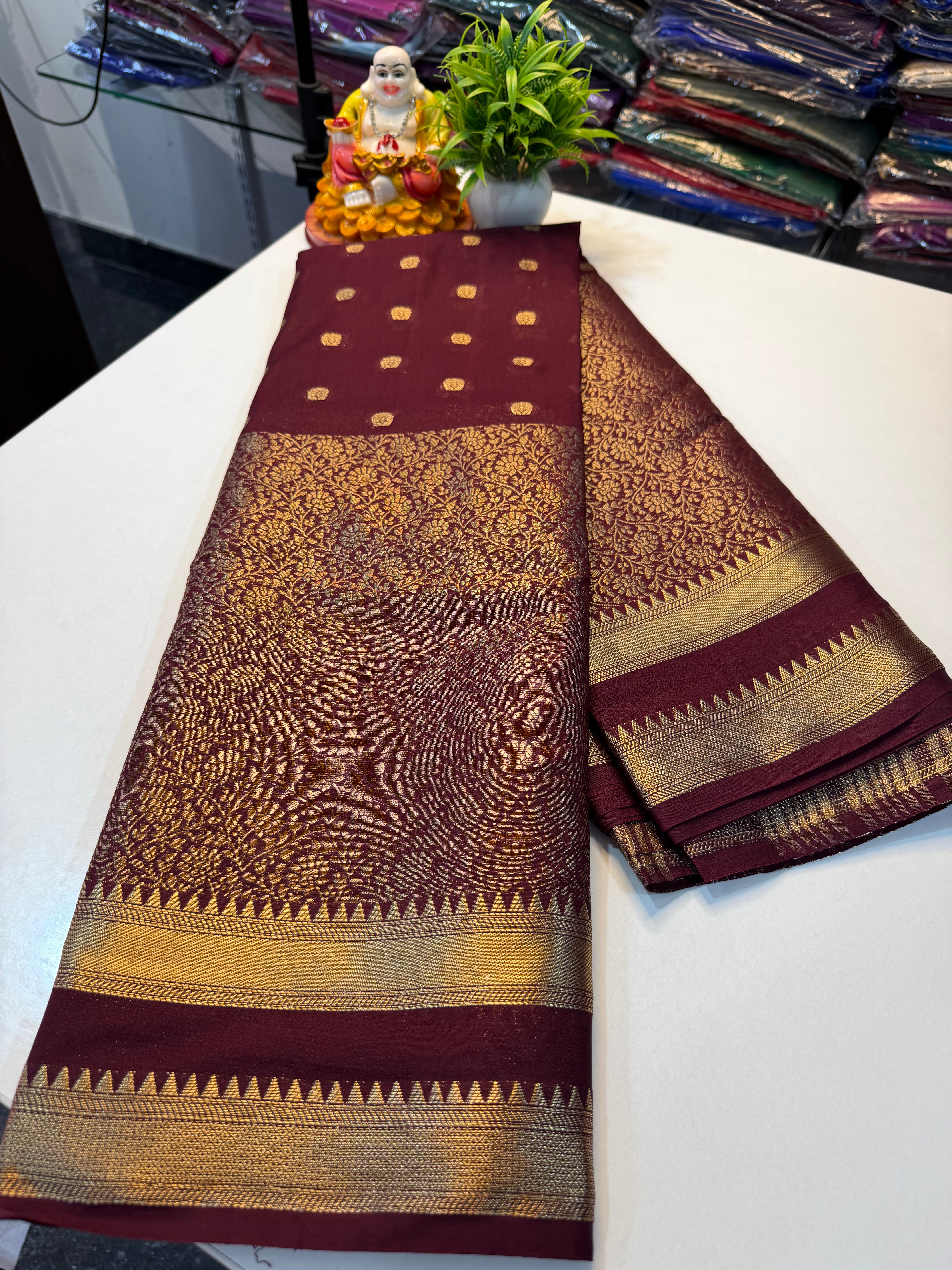 Georgette Saree with Elegant Brocade Design | Padmavathi Silks and Sarees…