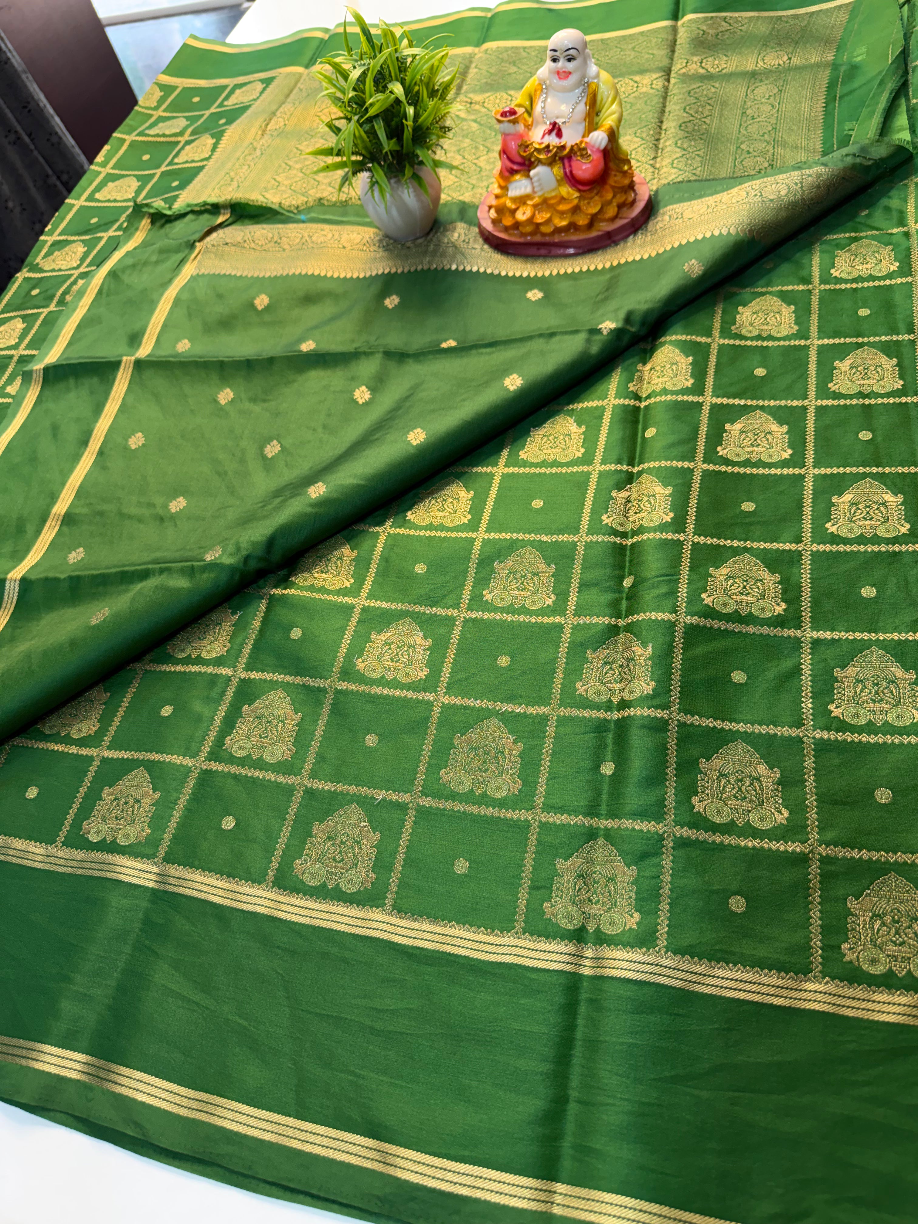 Premium Gajji Silk Saree with Ratha Design, Checks Pattern, Rich Pallu & Butta Blouse | Padmavathi Silks and Sarees…