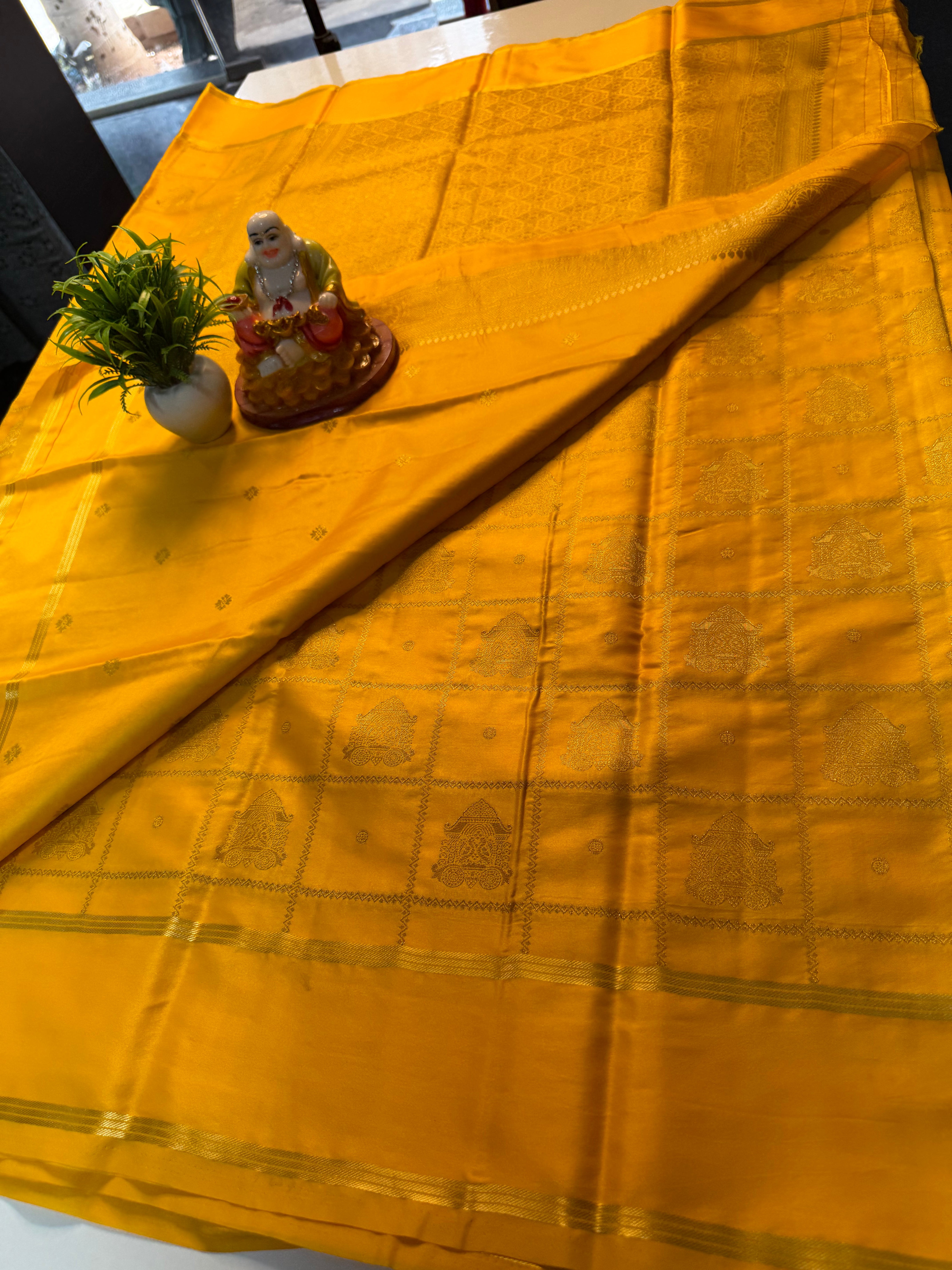 Premium Gajji Silk Saree with Ratha Design, Checks Pattern, Rich Pallu & Butta Blouse | Padmavathi Silks and Sarees…