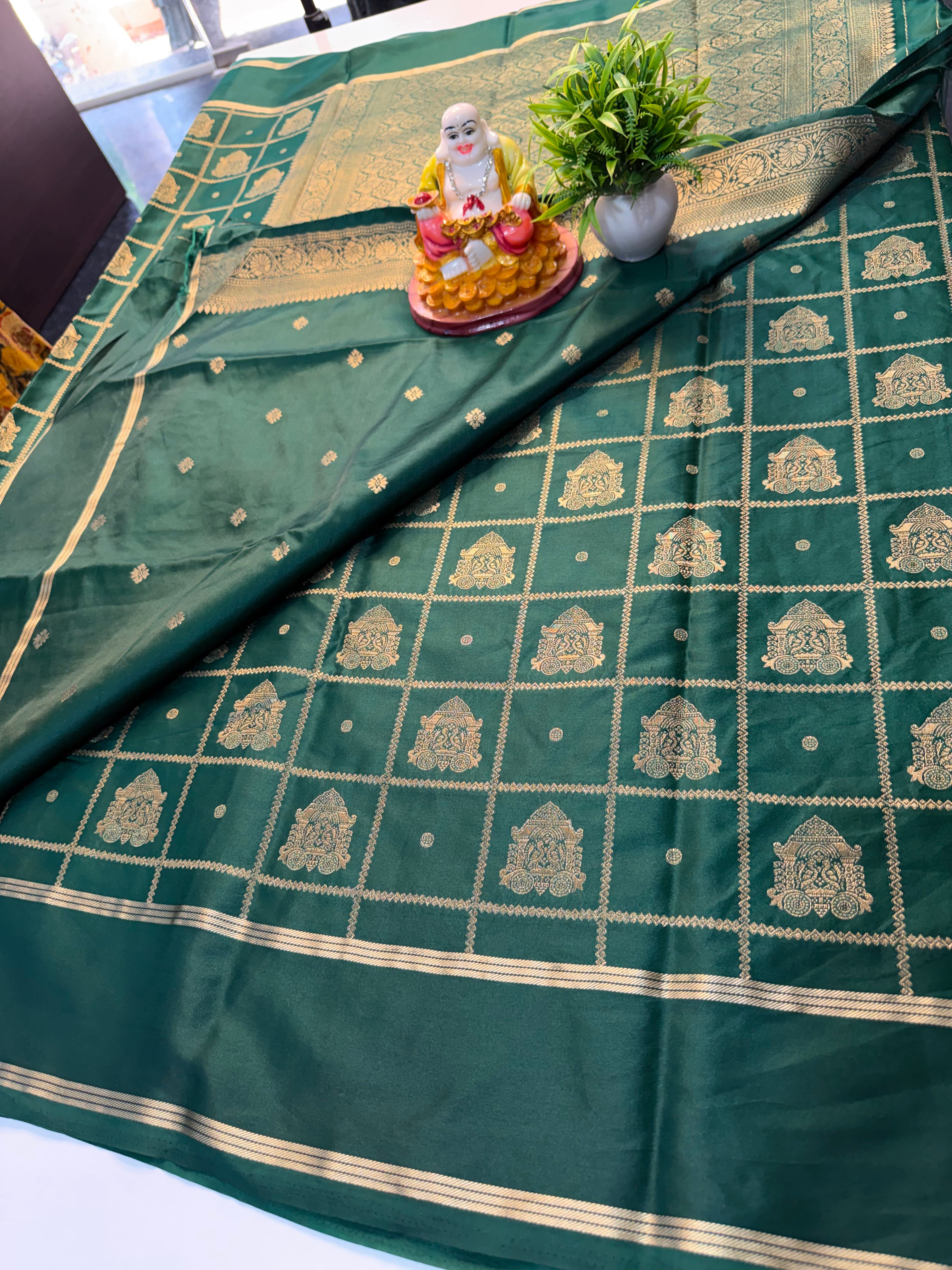 Premium Gajji Silk Saree with Ratha Design, Checks Pattern, Rich Pallu & Butta Blouse | Padmavathi Silks and Sarees…
