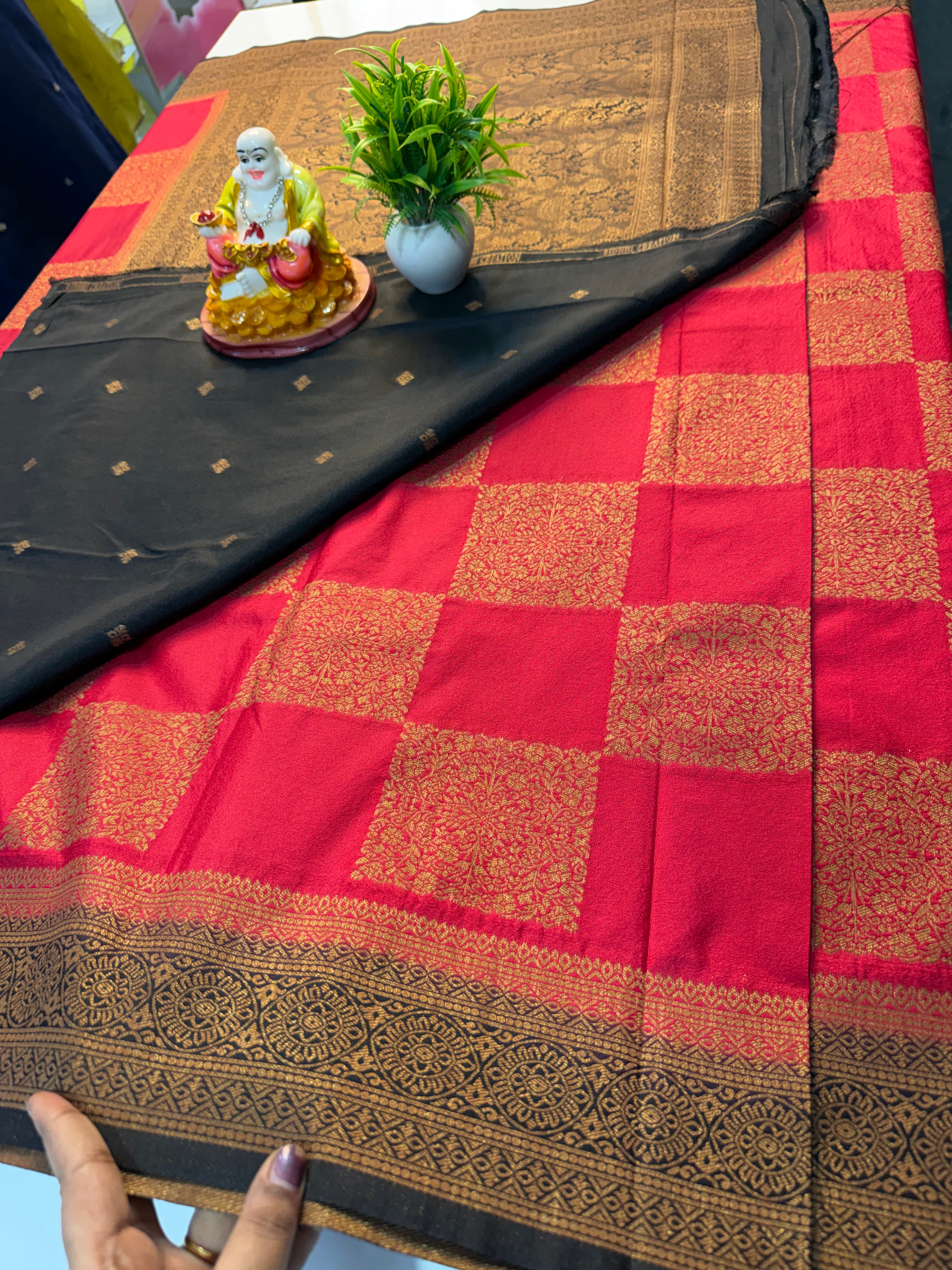 Premium Banarasi Khaddi Georgette Saree with Rich Pallu & Butta Blouse | Padmavathi Silks and Sarees…