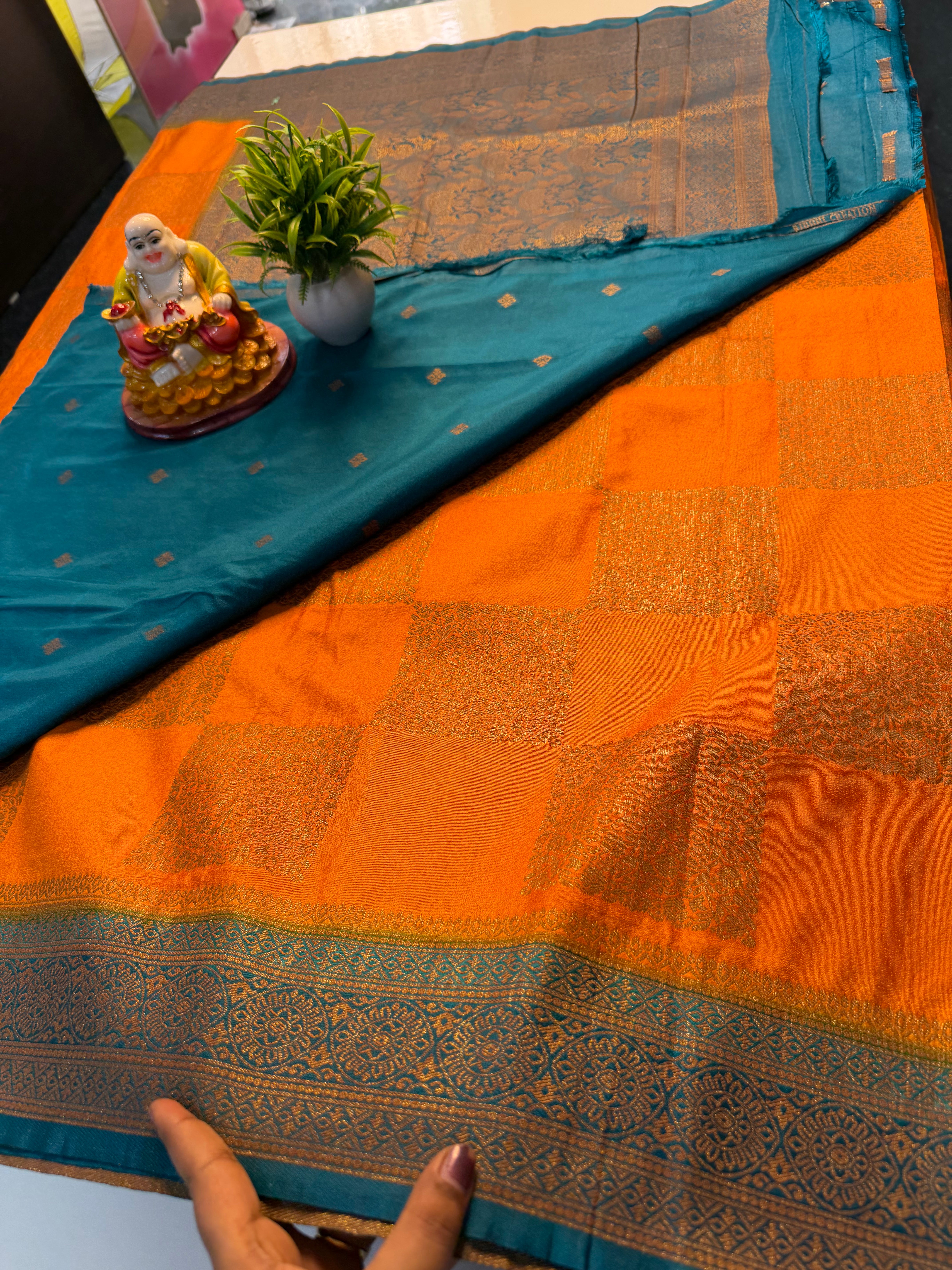 Premium Banarasi Khaddi Georgette Saree with Rich Pallu & Butta Blouse | Padmavathi Silks and Sarees…