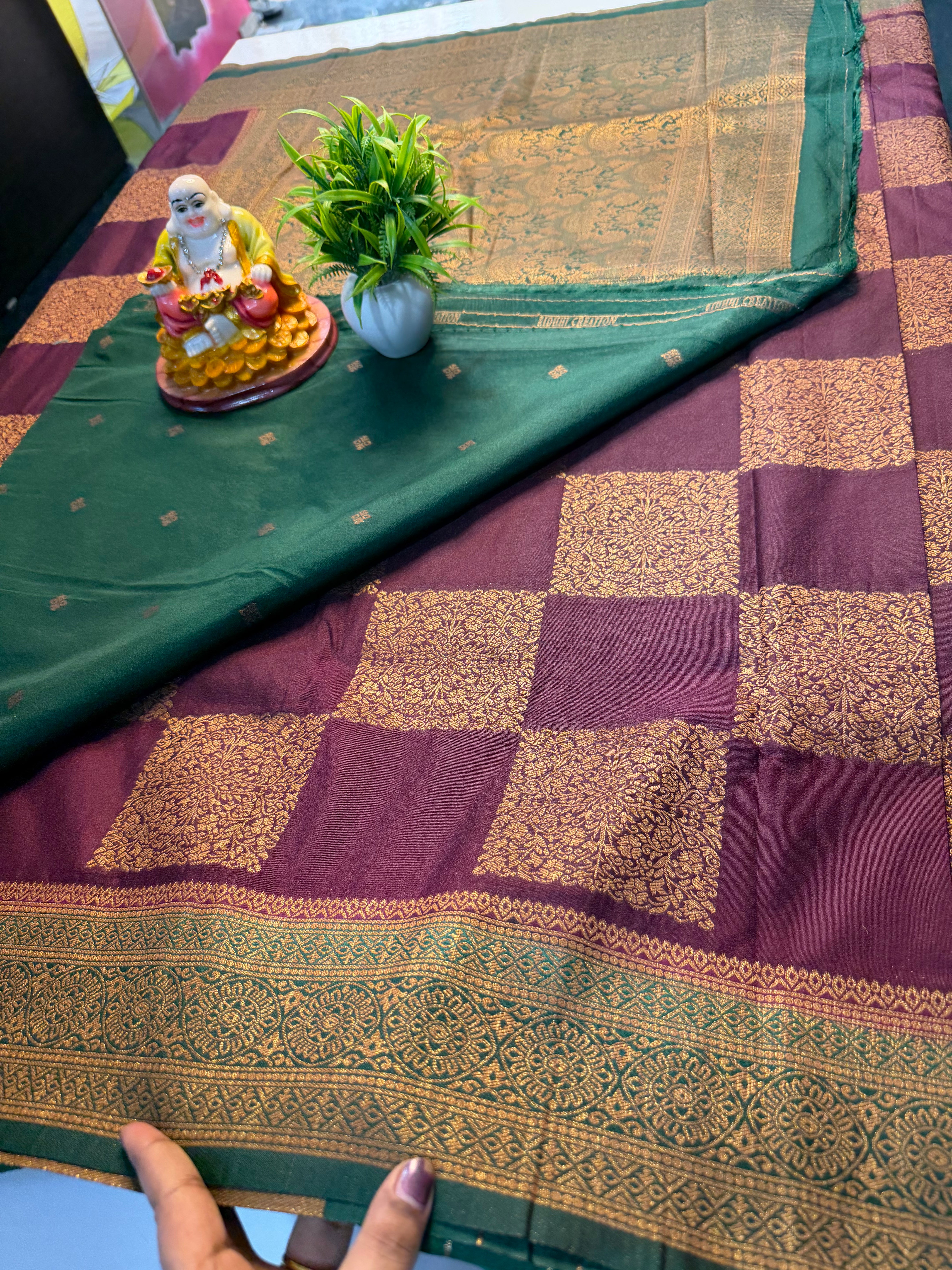 Premium Banarasi Khaddi Georgette Saree with Rich Pallu & Butta Blouse | Padmavathi Silks and Sarees…