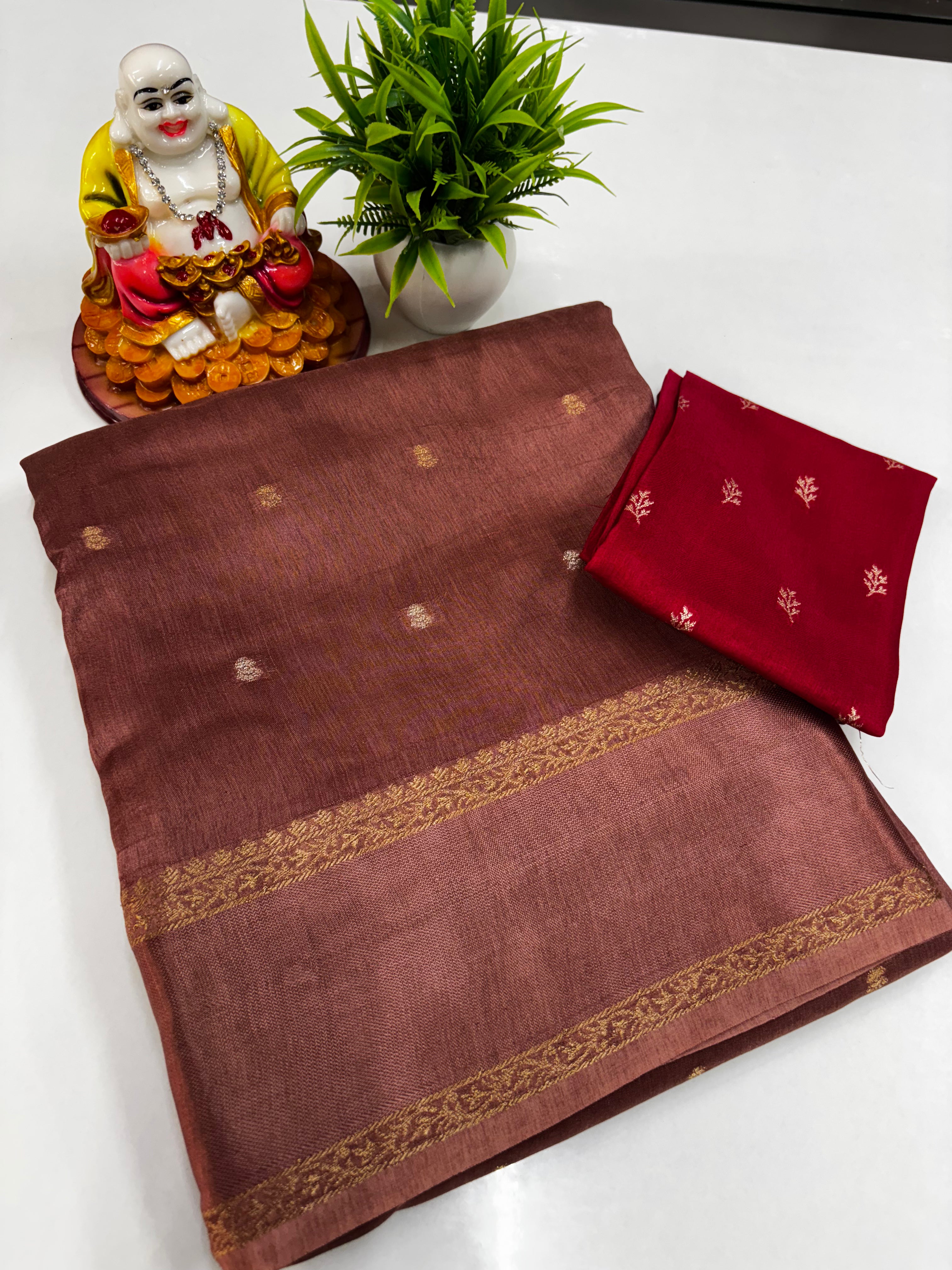 Viscose Saree with Beautiful Bentex Border & Contrast Blouse – Padmavathi Silks and Sarees