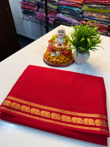 Premium Mysore Crepe Silk Saree with Elephant Border & Chit Pallu