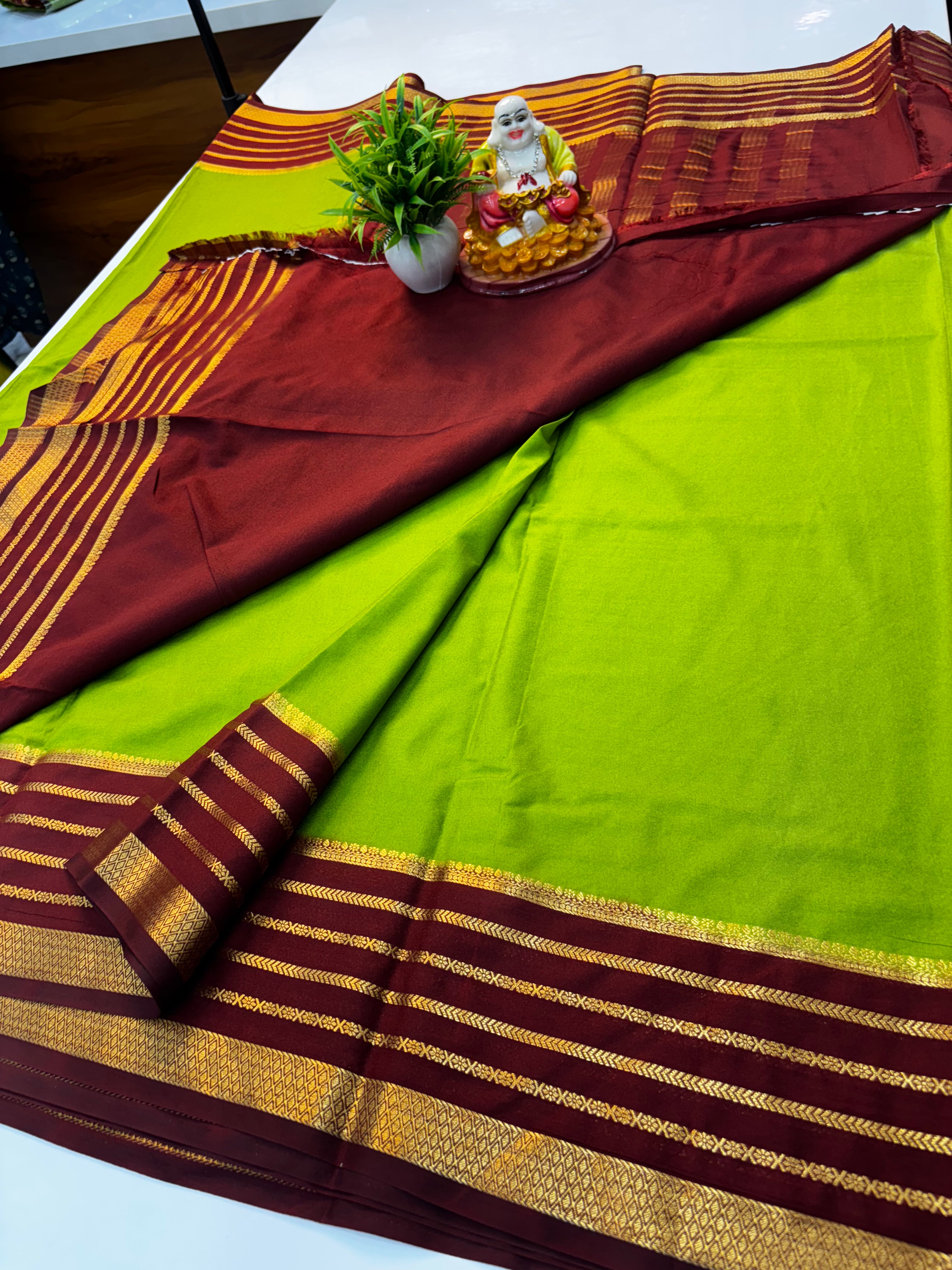 Premium Mysore Crepe Silk Saree with Rich Pallu – Padmavathi Silks and Sarees