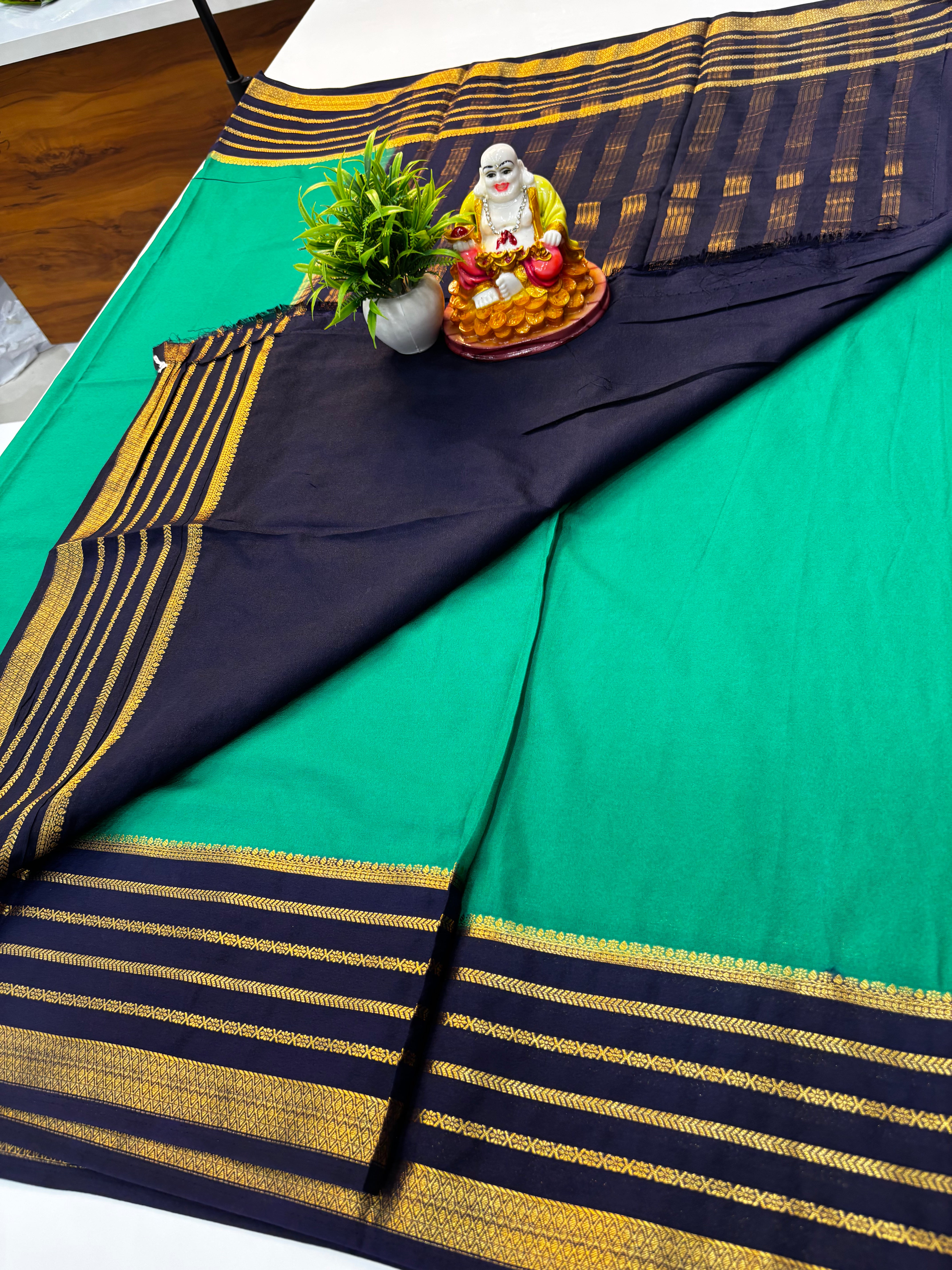 Premium Mysore Crepe Silk Saree with Rich Pallu – Padmavathi Silks and Sarees