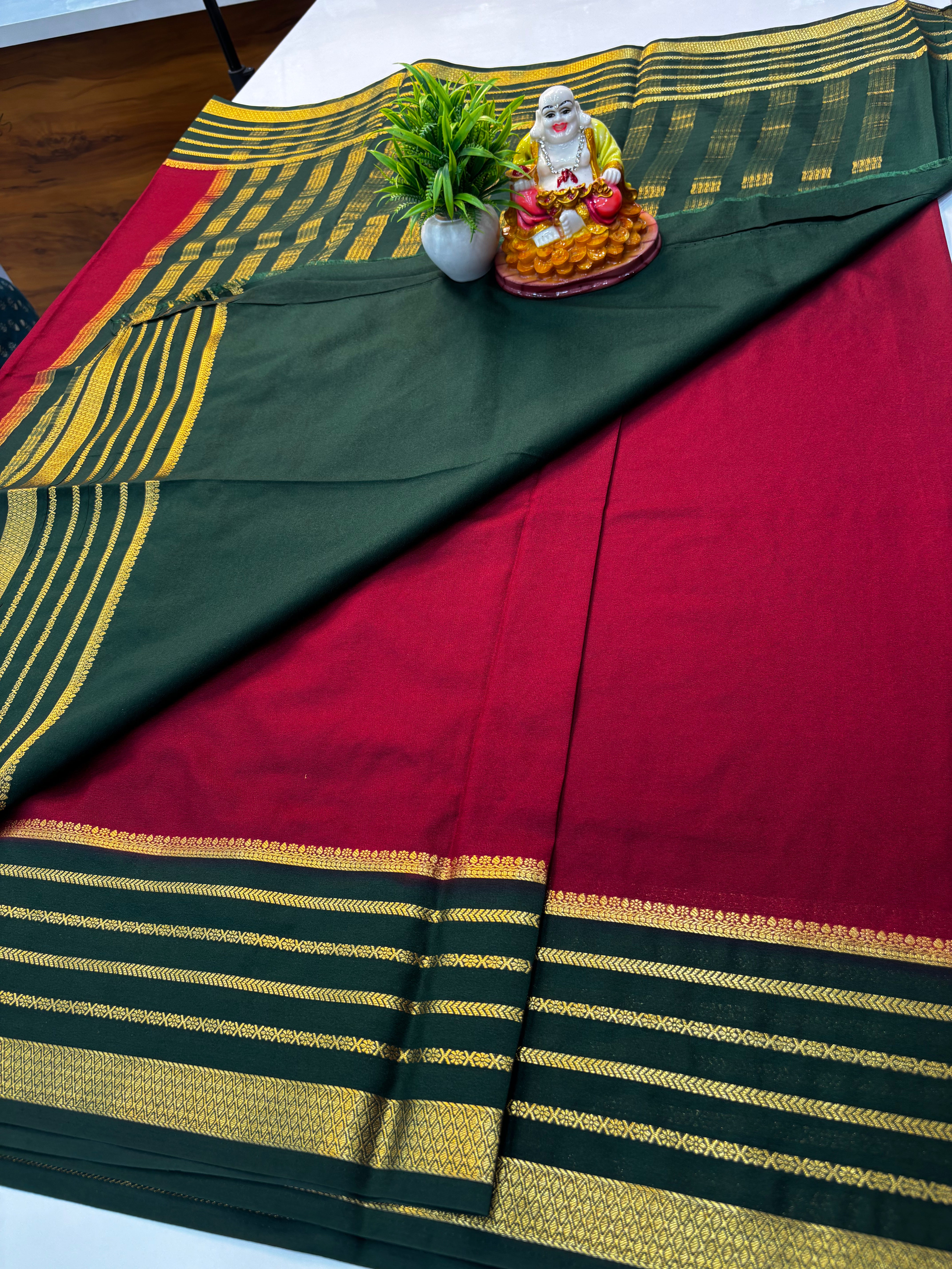 Premium Mysore Crepe Silk Saree with Rich Pallu – Padmavathi Silks and Sarees