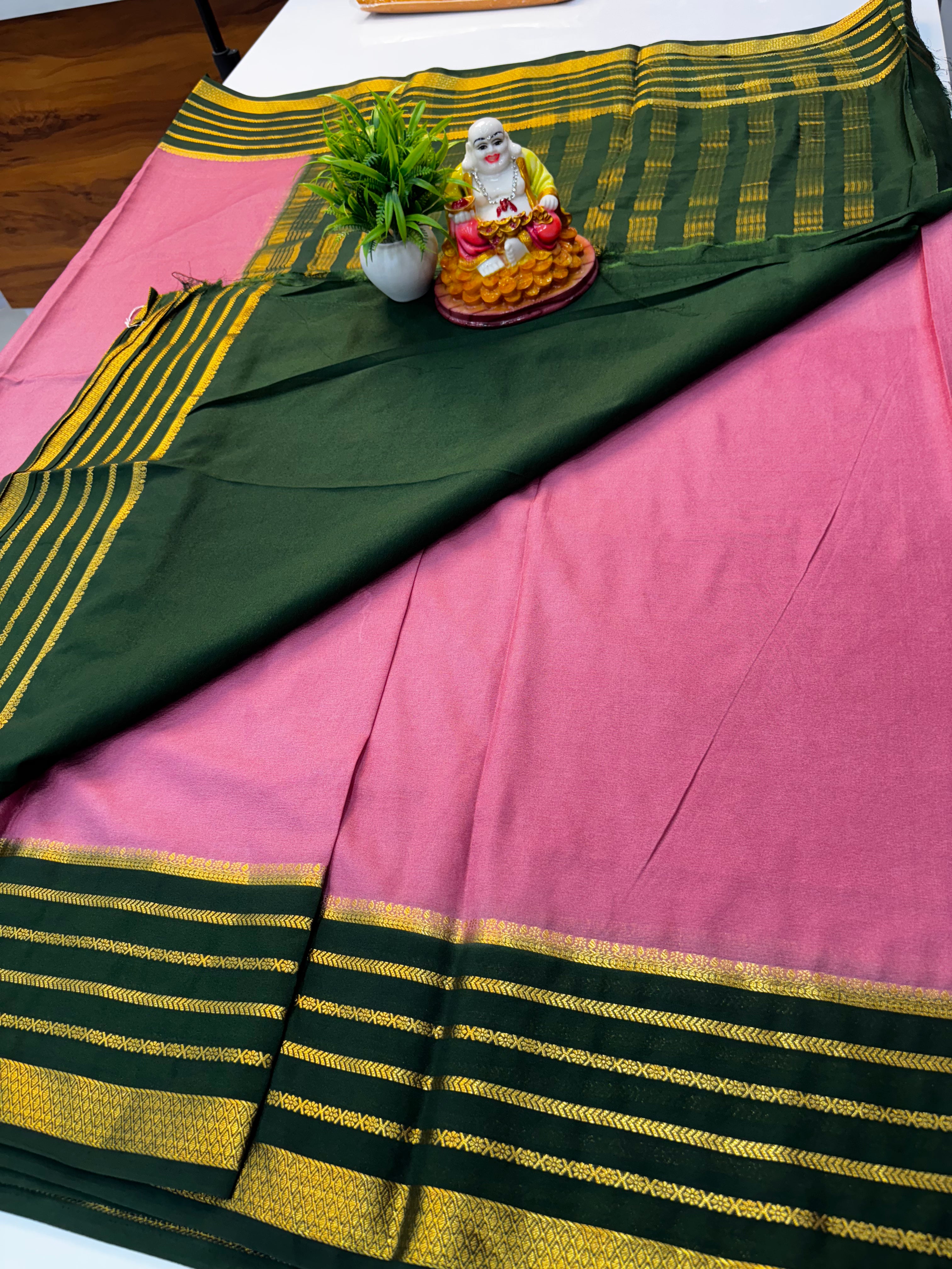 Premium Mysore Crepe Silk Saree with Rich Pallu – Padmavathi Silks and Sarees