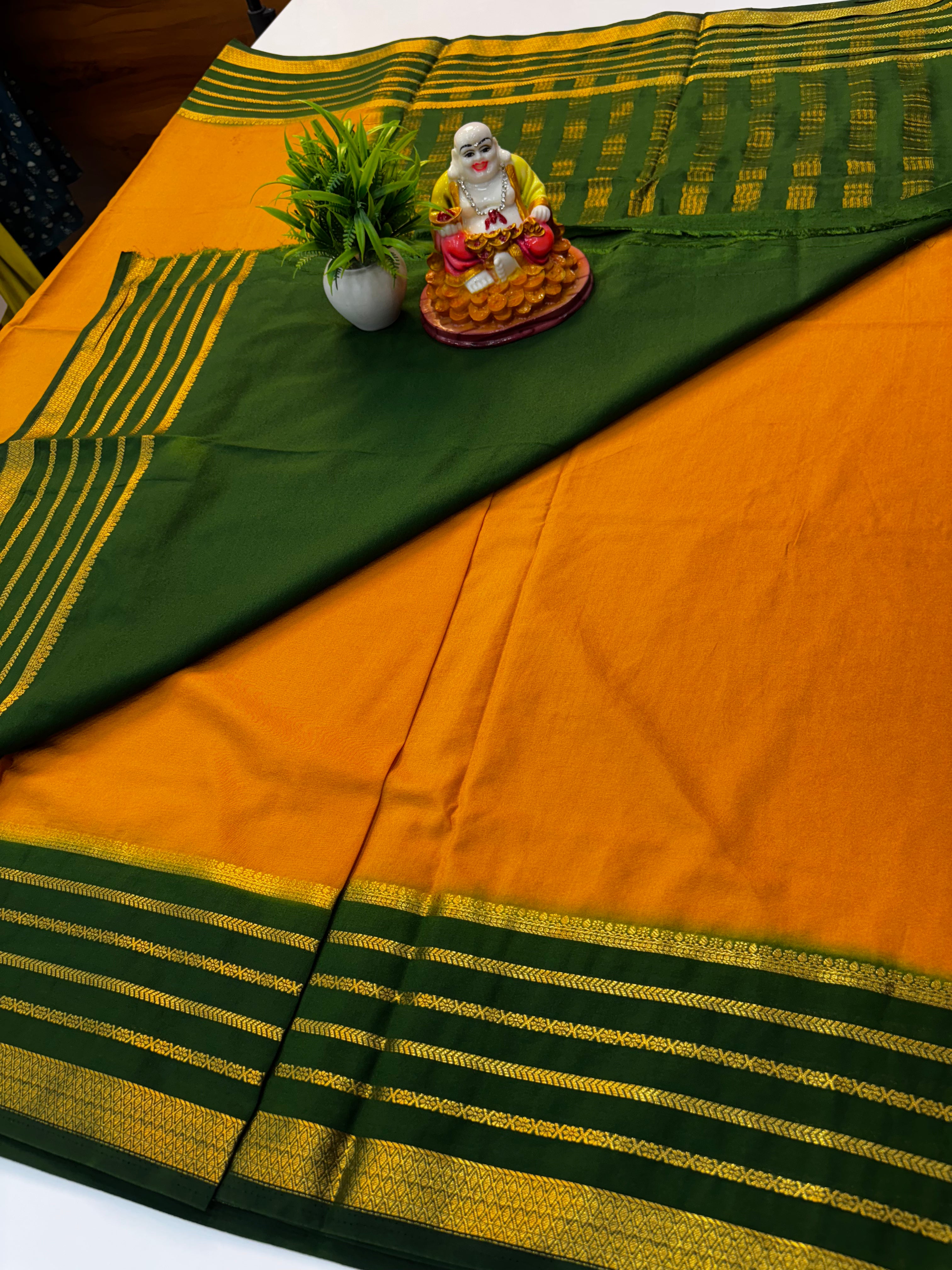 Premium Mysore Crepe Silk Saree with Rich Pallu – Padmavathi Silks and Sarees